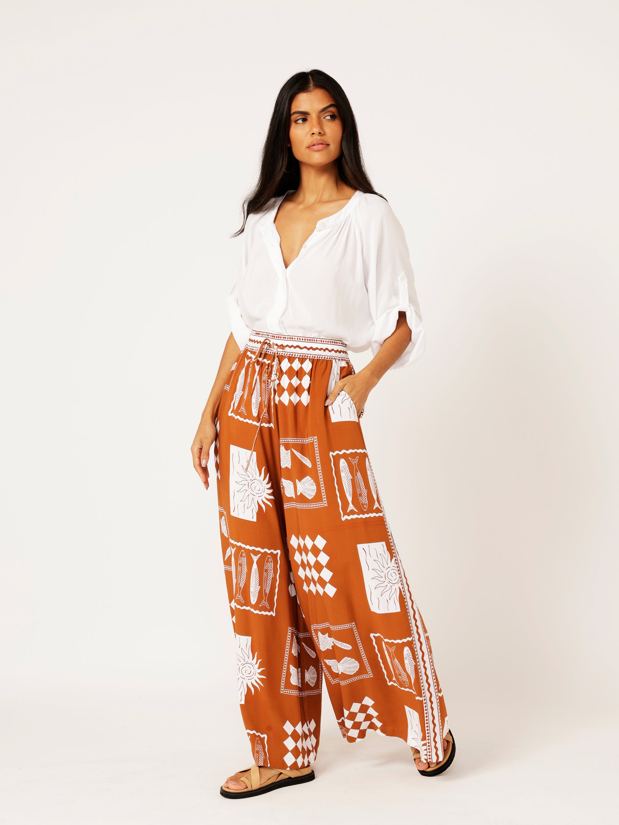 40% off Euro Cinnamon SET with (Cropped Nat top) - Saffron Road