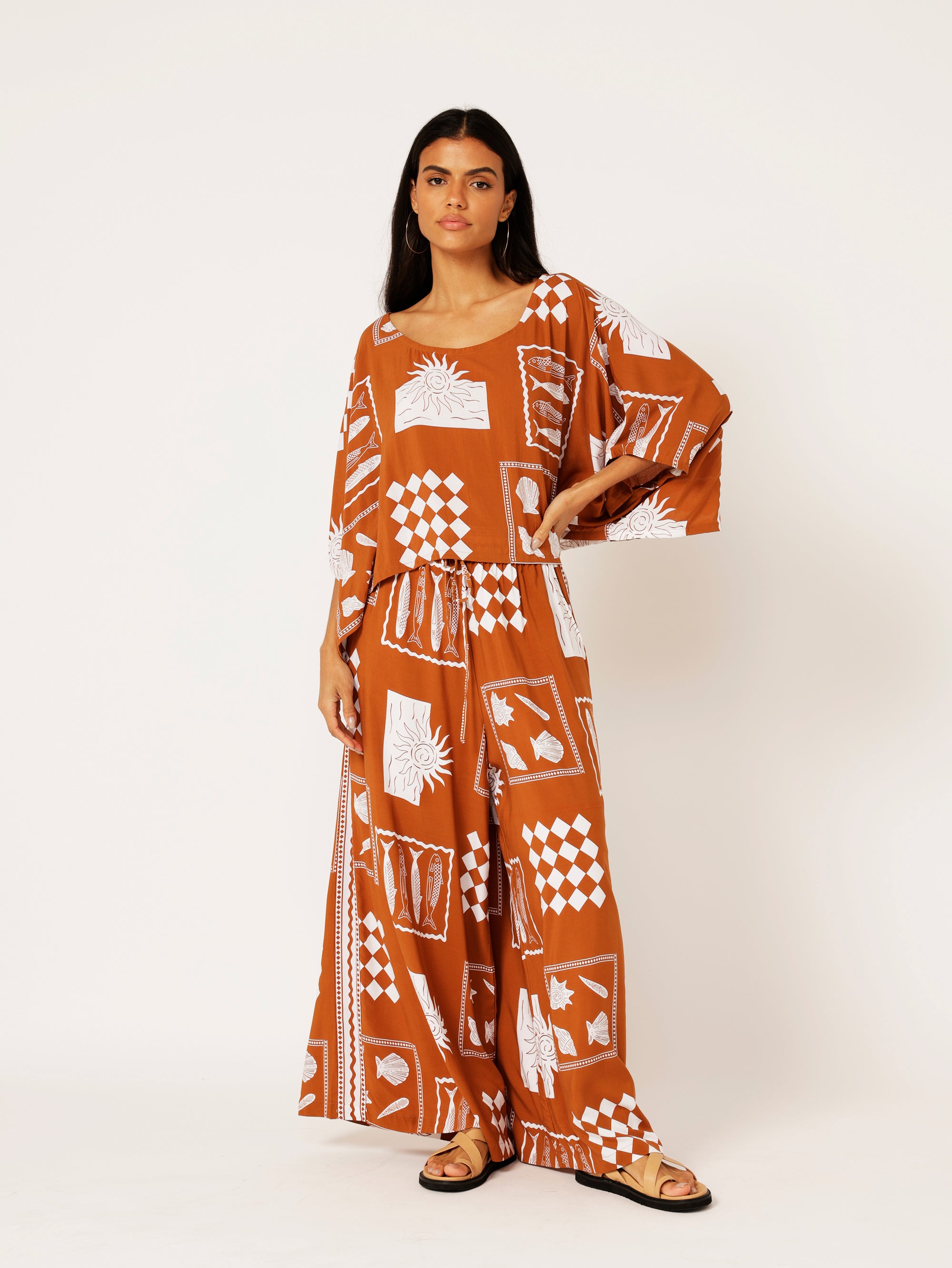 40% off Euro Cinnamon SET with (Cropped Nat top) - Saffron Road