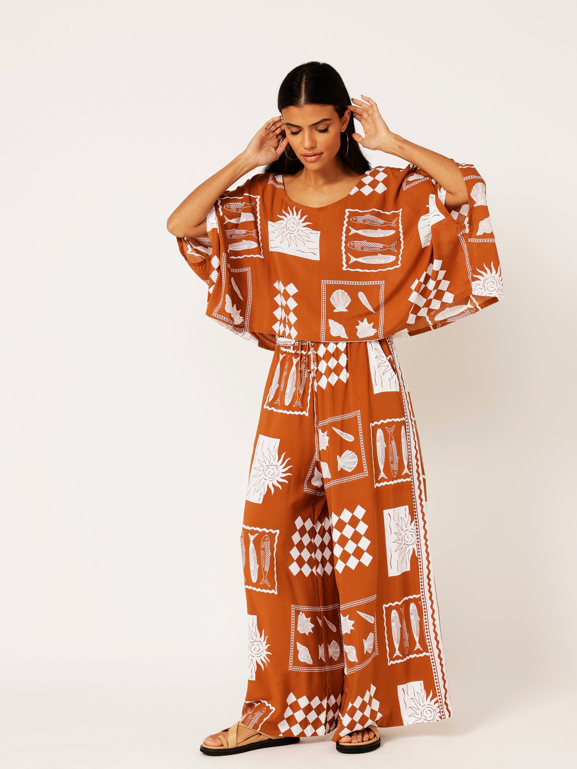 40% off Euro Cinnamon SET with (Cropped Nat top) - Saffron Road