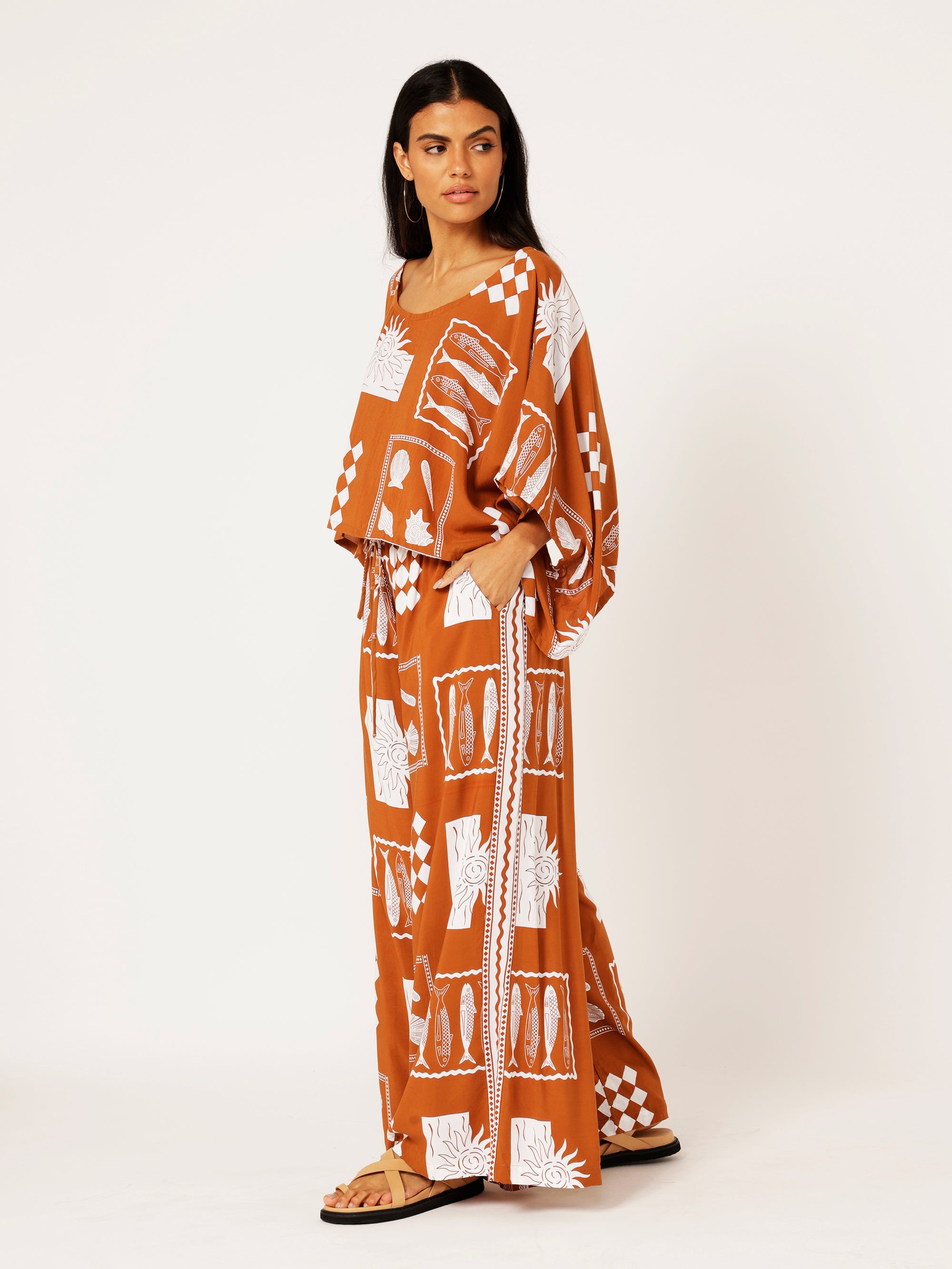 40% off Euro Cinnamon SET with (Cropped Nat top) - Saffron Road