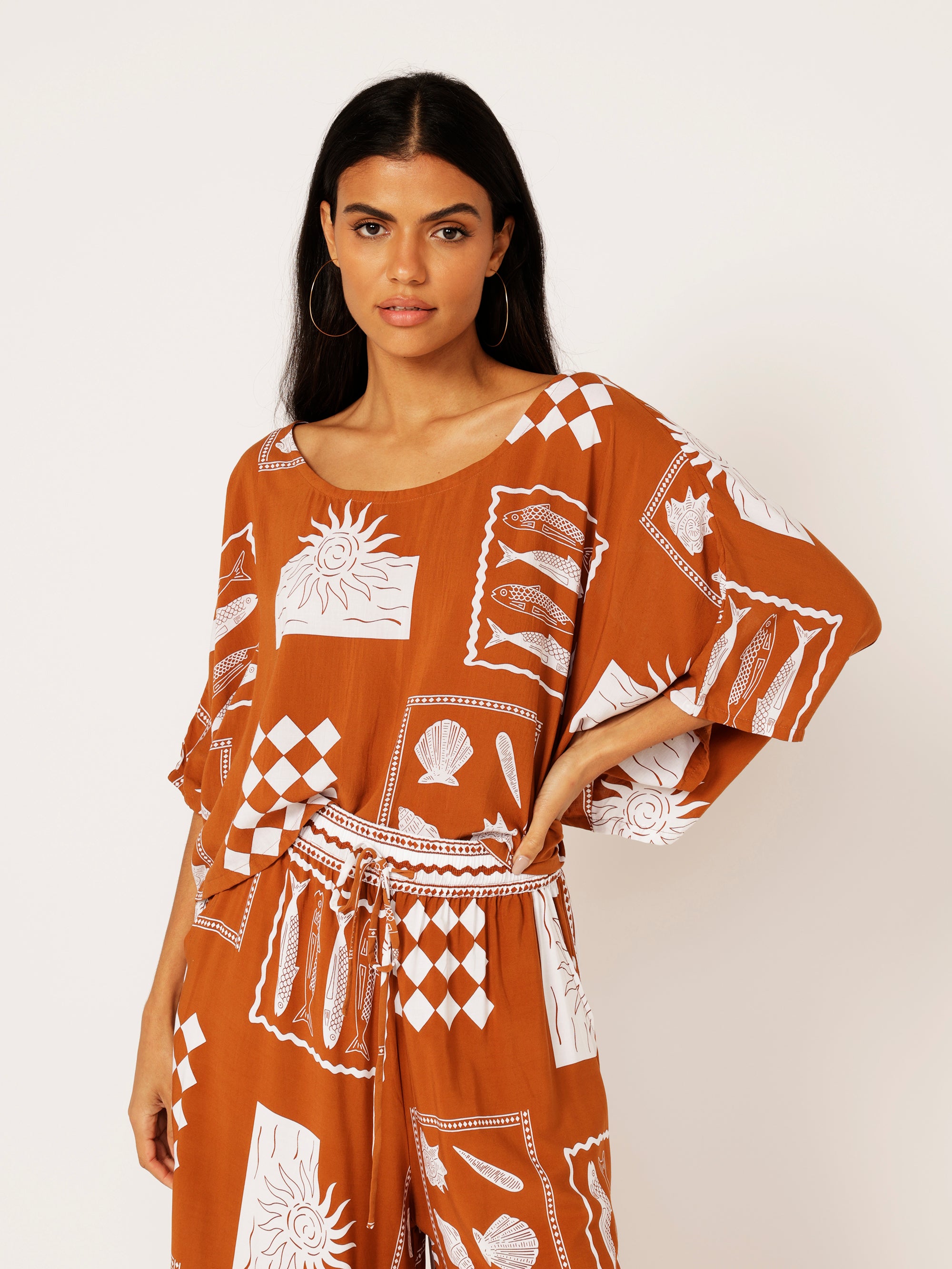 40% off Euro Cinnamon SET with (Cropped Nat top) - Saffron Road