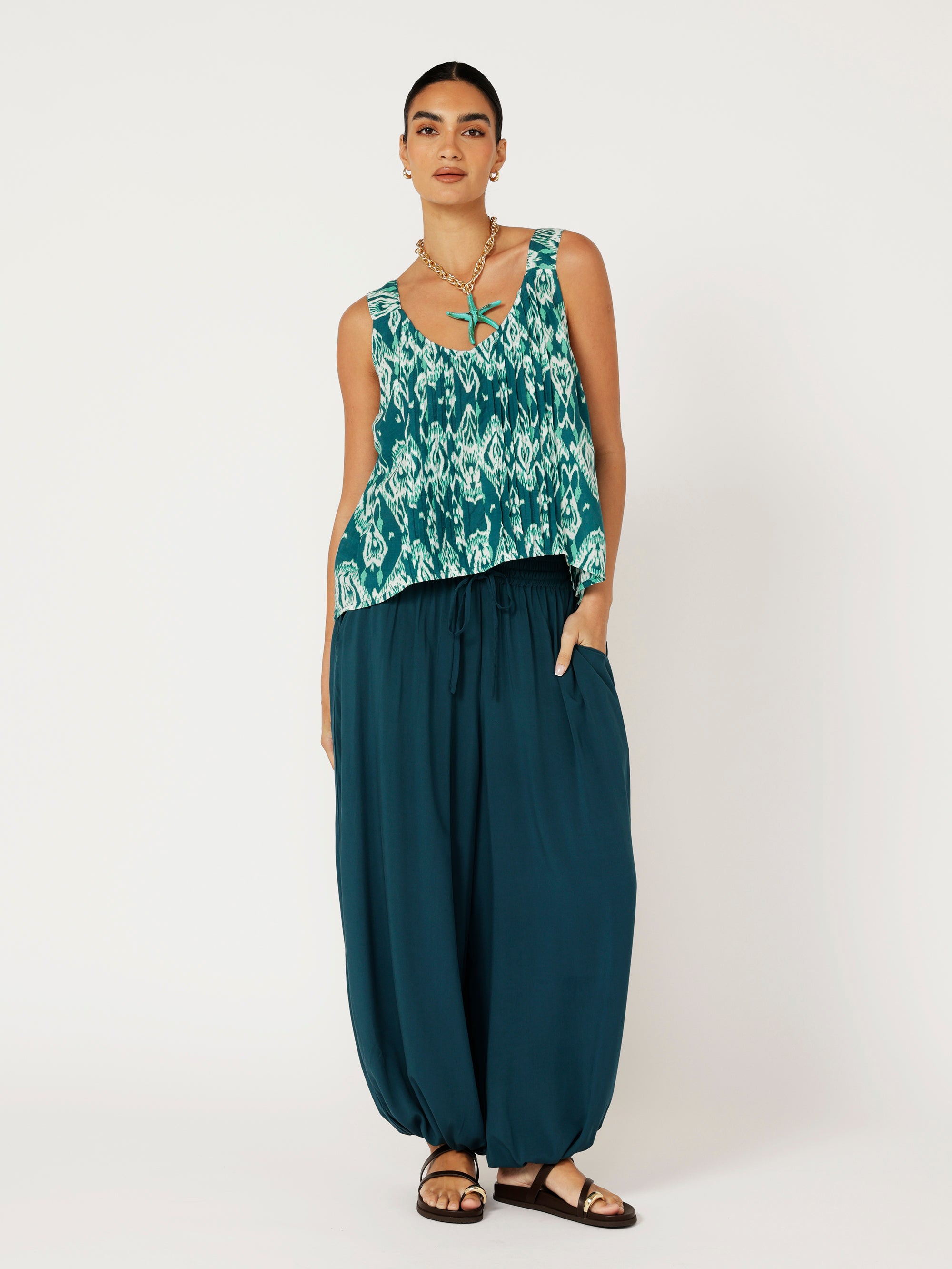 Balloon Pant | Teal - Saffron Road