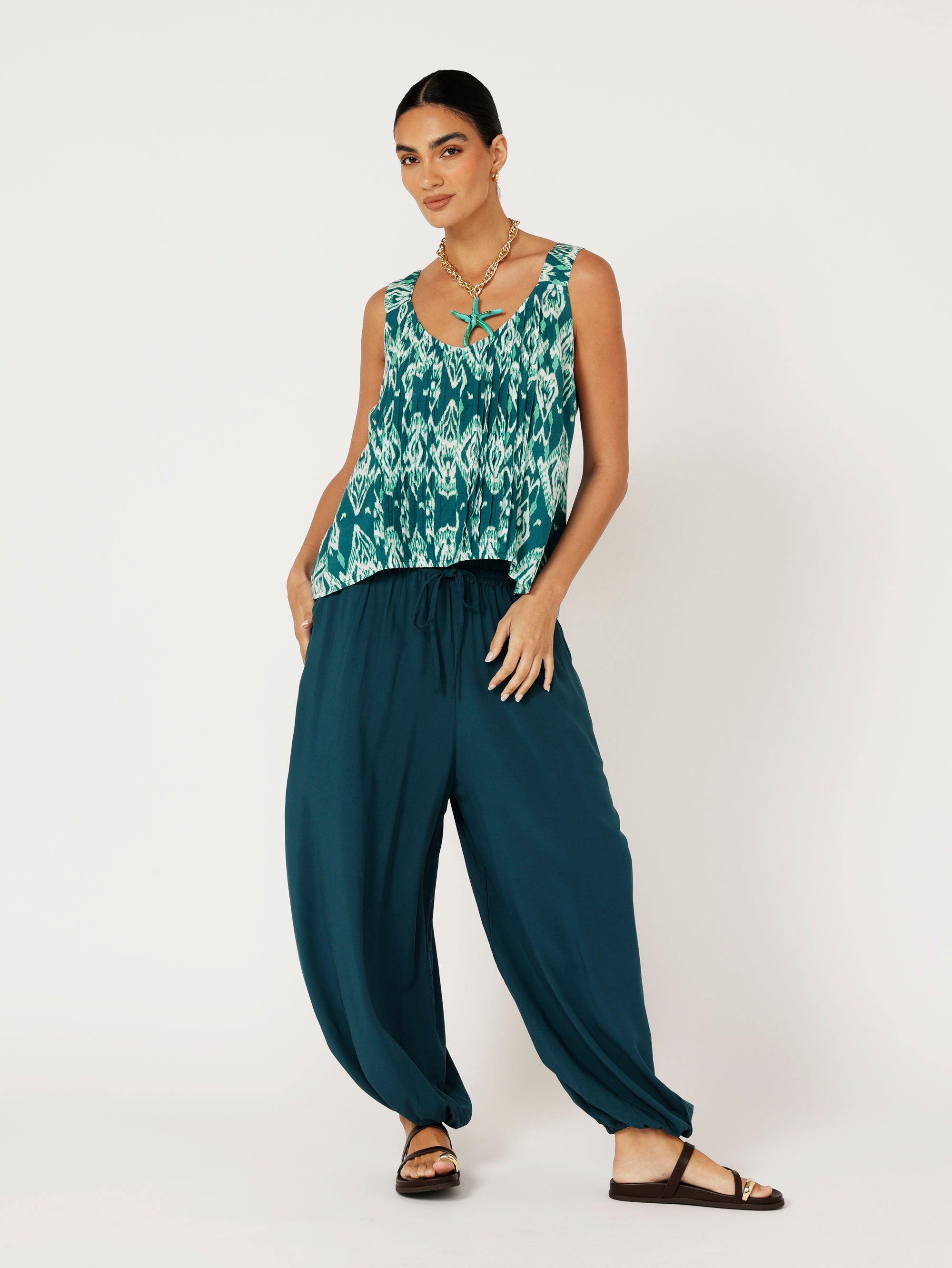 Balloon Pant | Teal - Saffron Road