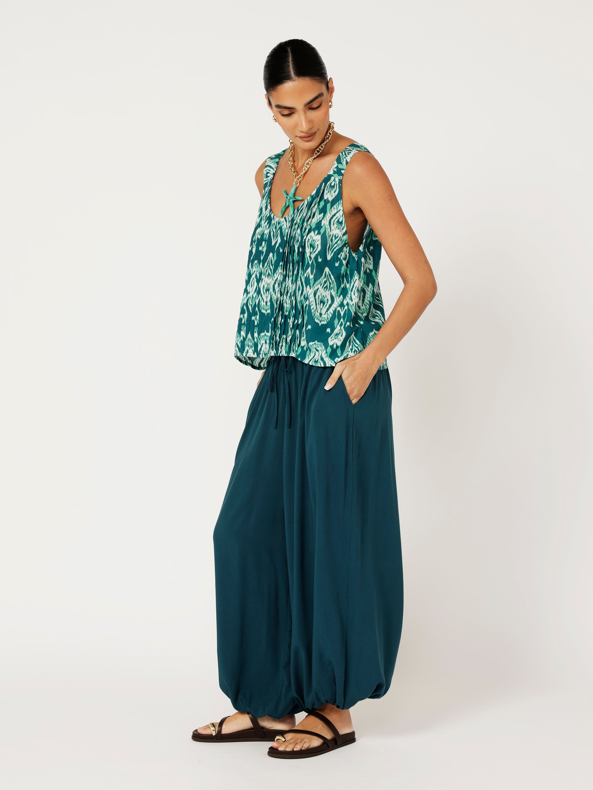 Balloon Pant | Teal - Saffron Road