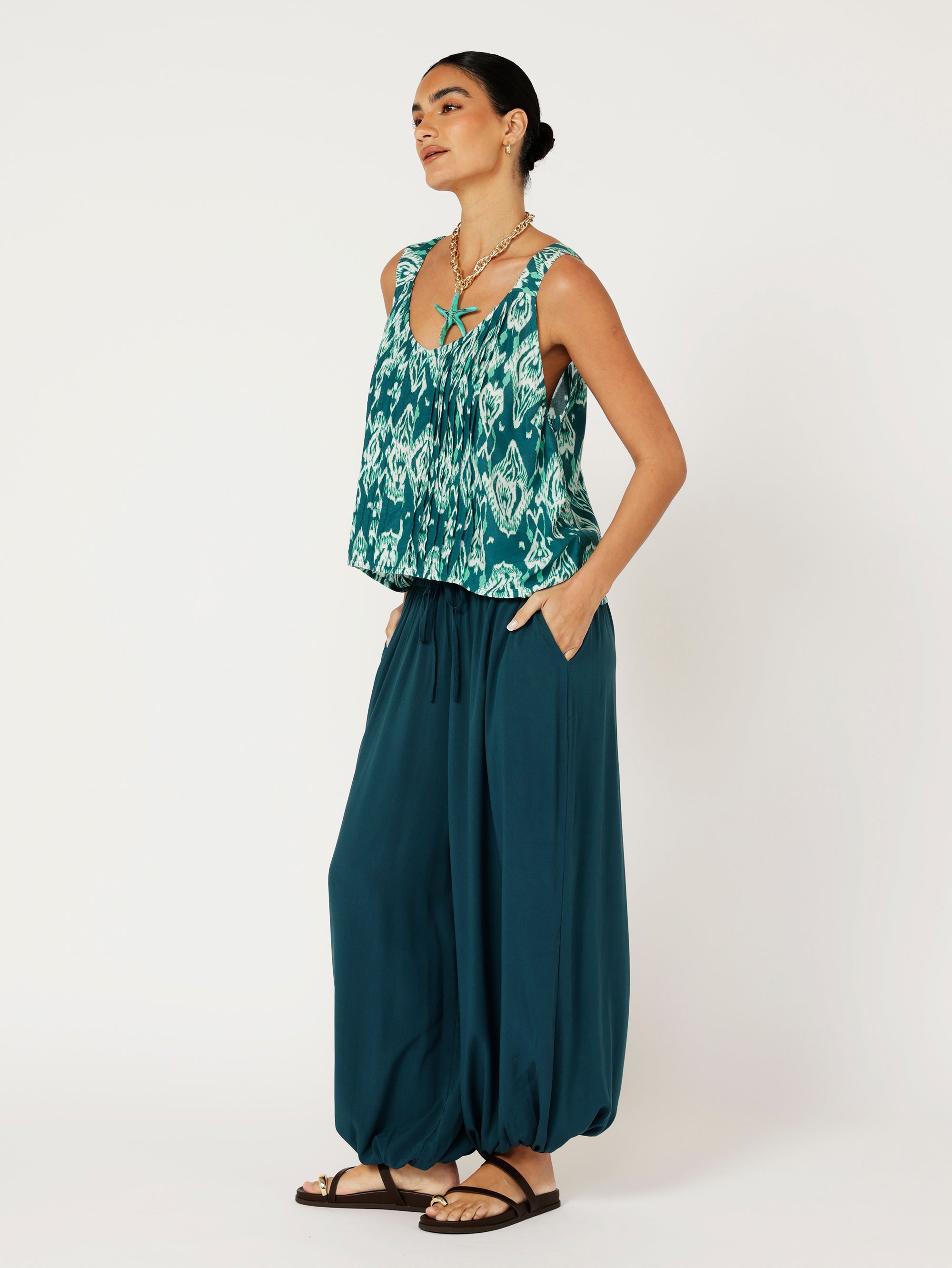 Balloon Pant | Teal - Saffron Road