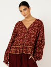 Margot Blouse| Vintage Wine