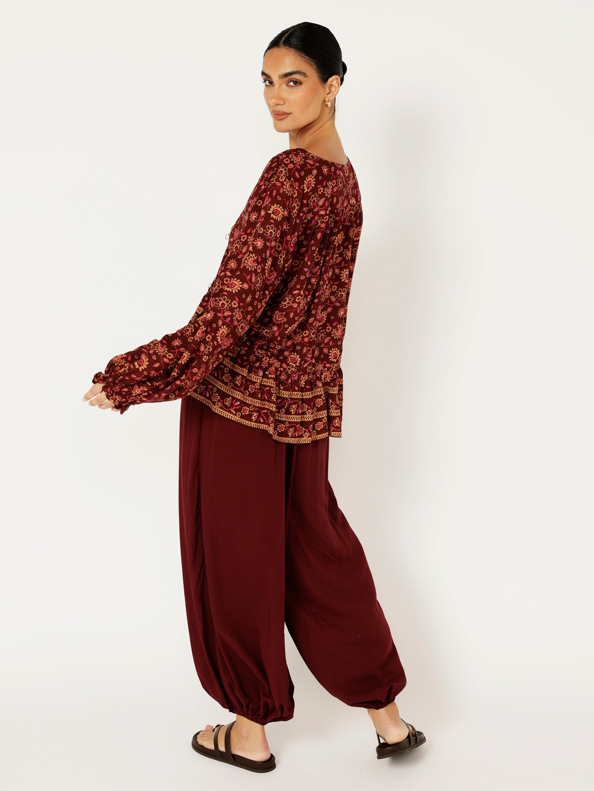 Margot Blouse| Vintage Wine - Saffron Road