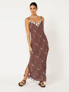 Slip Dress | Bias Cut | Chocolate Block Print