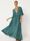 Meredith Dress | Emerald Block Print