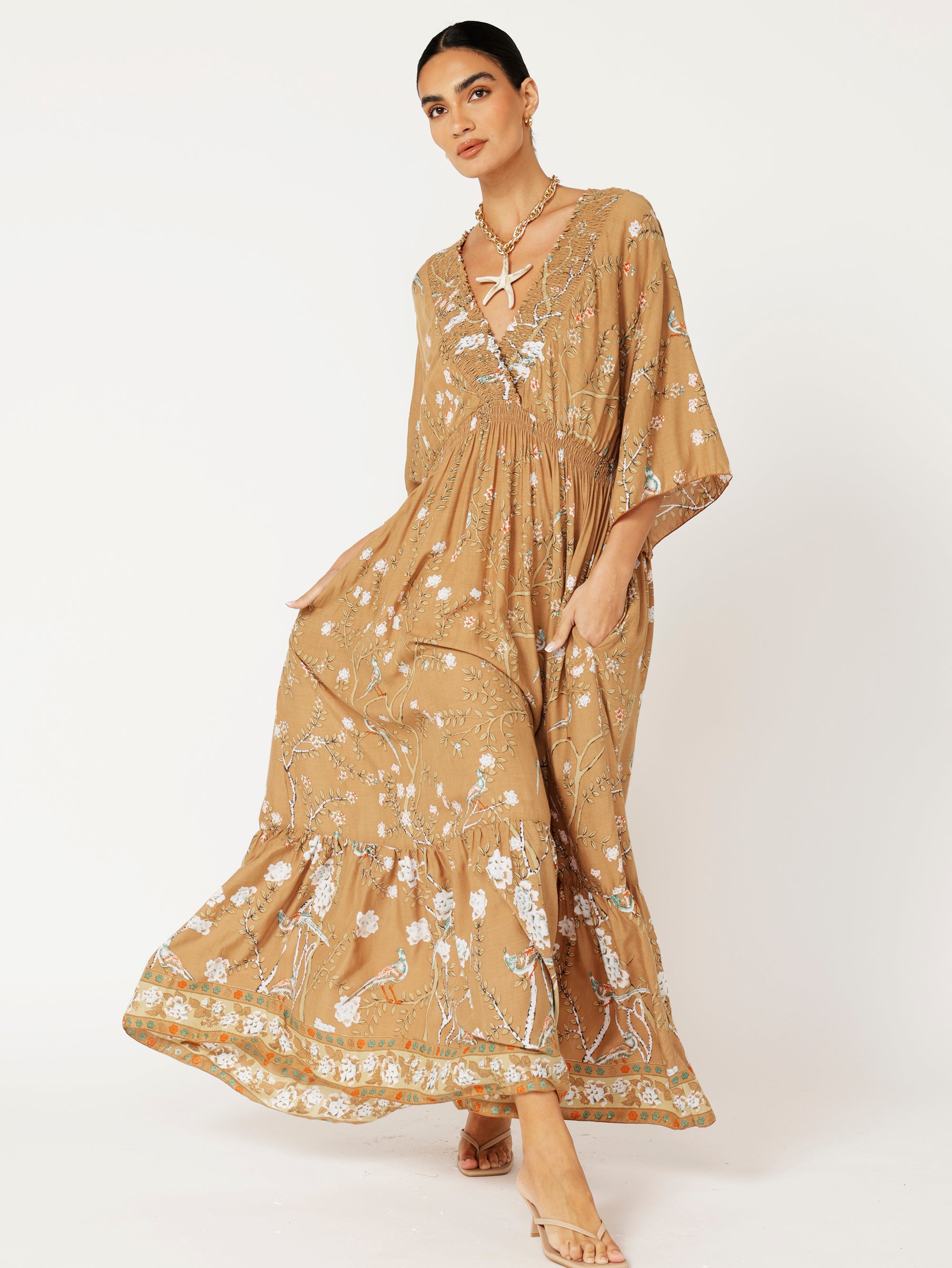 Barcelona Dress | Golden Lovebird - Saffron Road