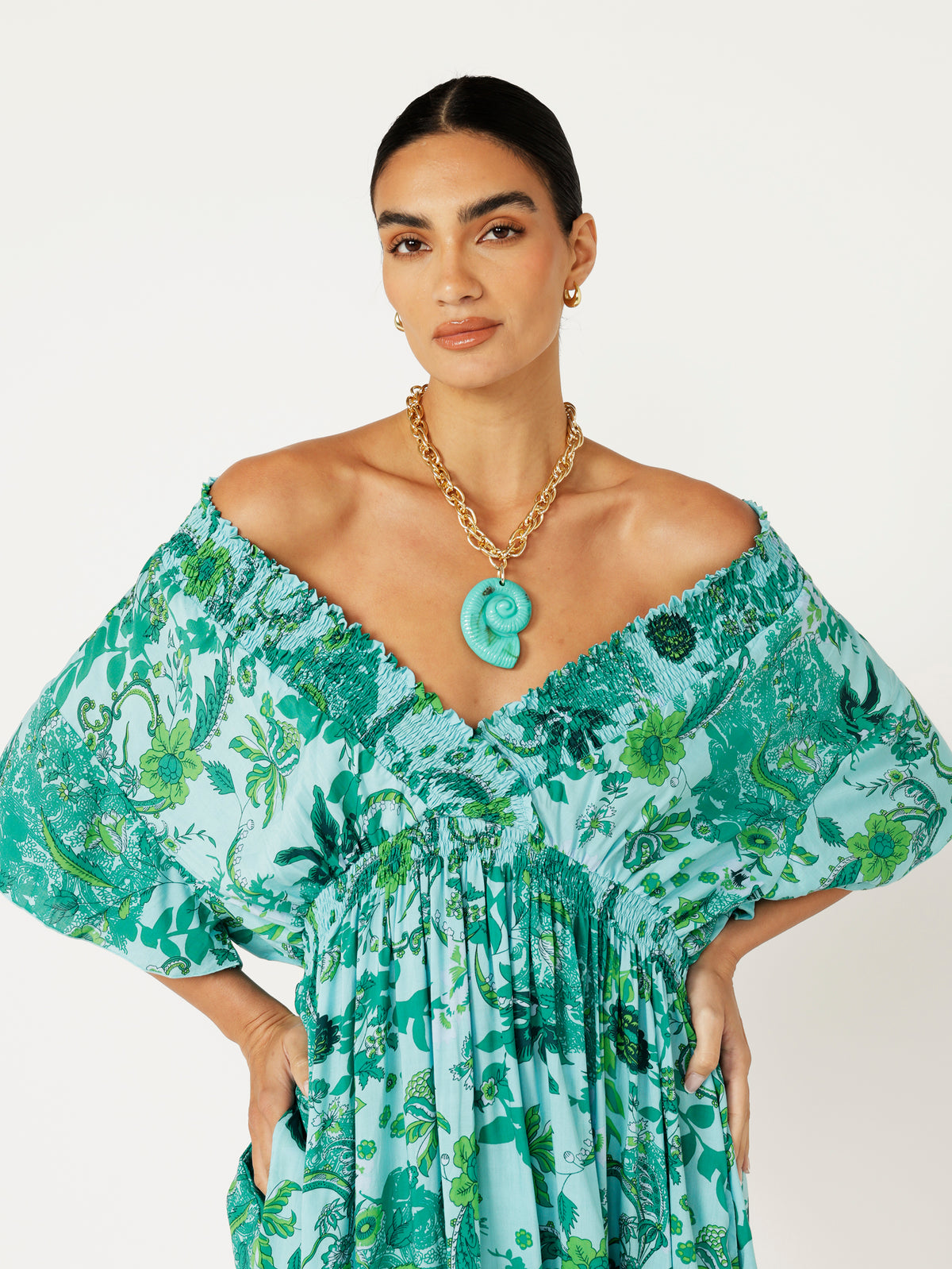 Barcelona Dress Maxi | Ocean Garden - Saffron Road