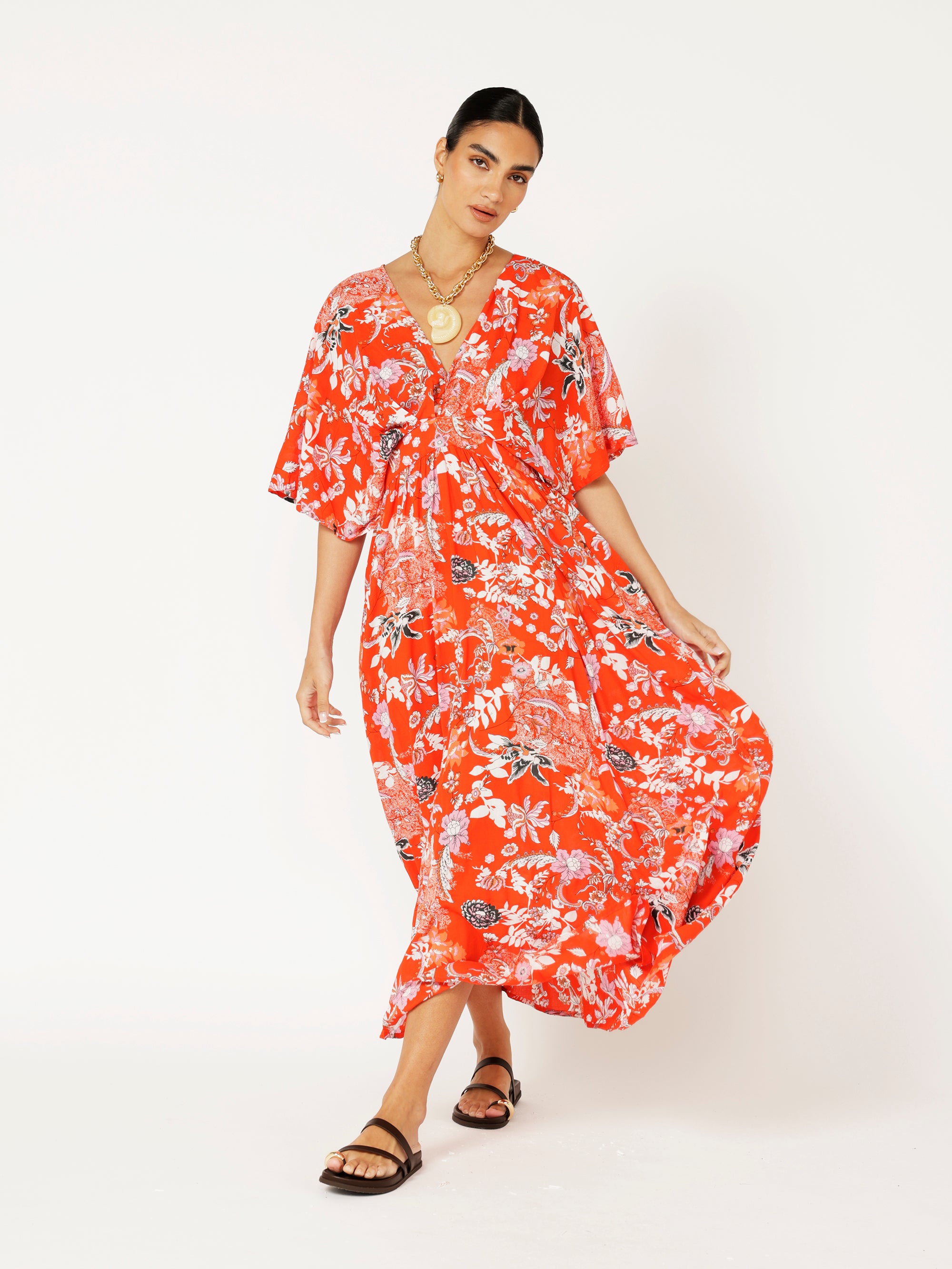 Meredith Dress | Chilli Orchid - Saffron Road