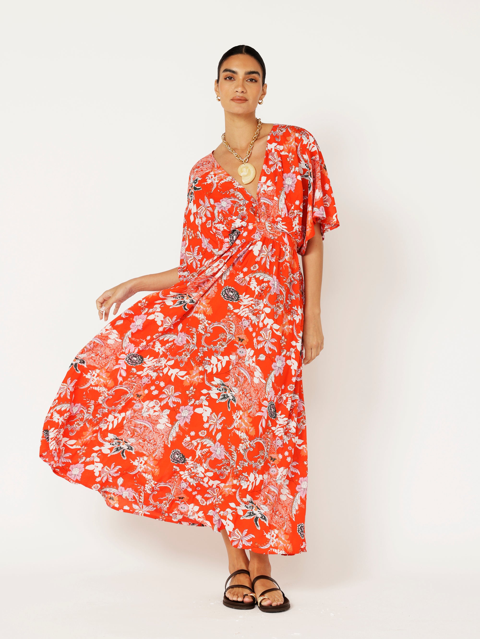 Meredith Dress | Chilli Orchid - Saffron Road