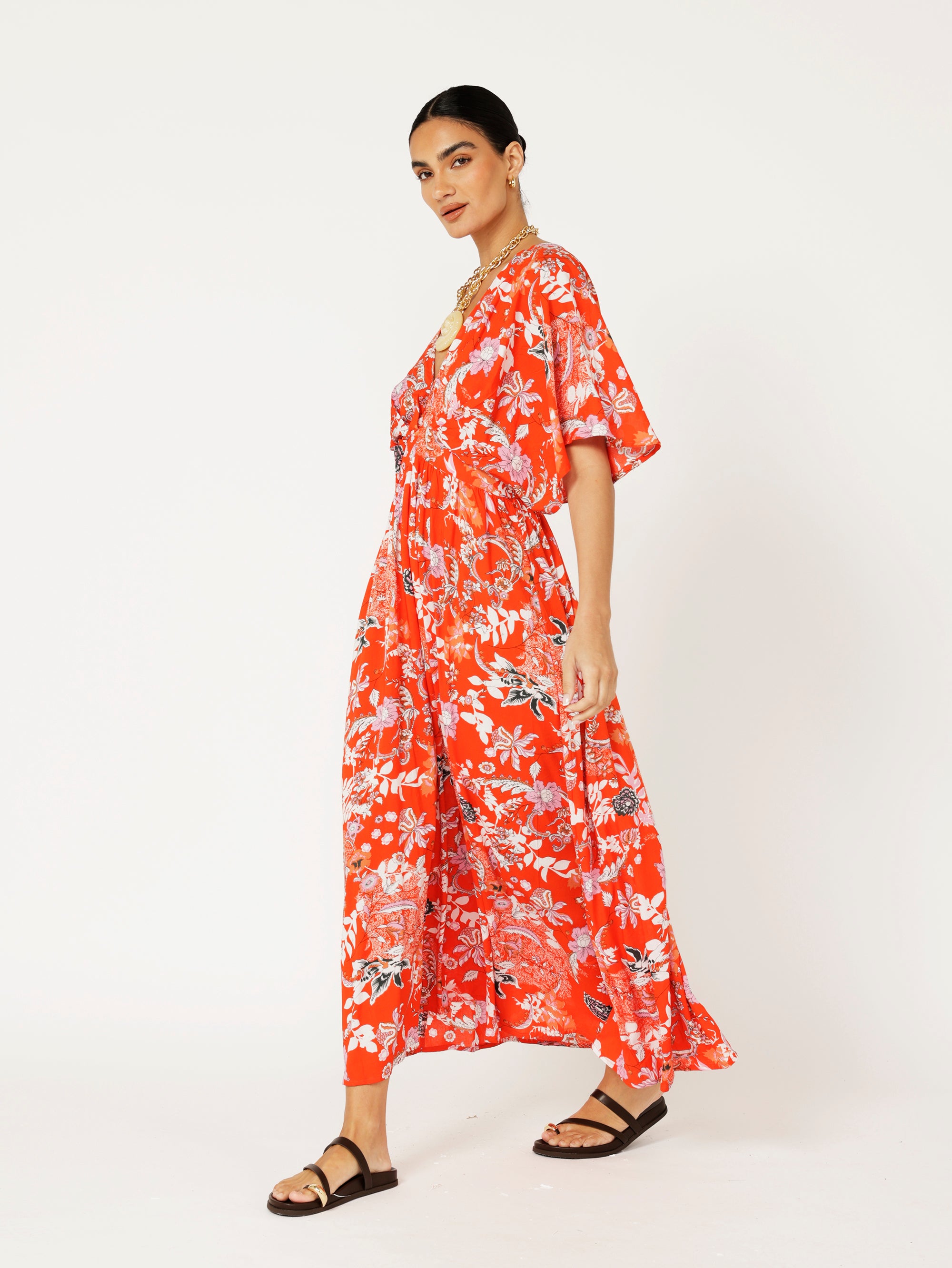 Meredith Dress | Chilli Orchid - Saffron Road