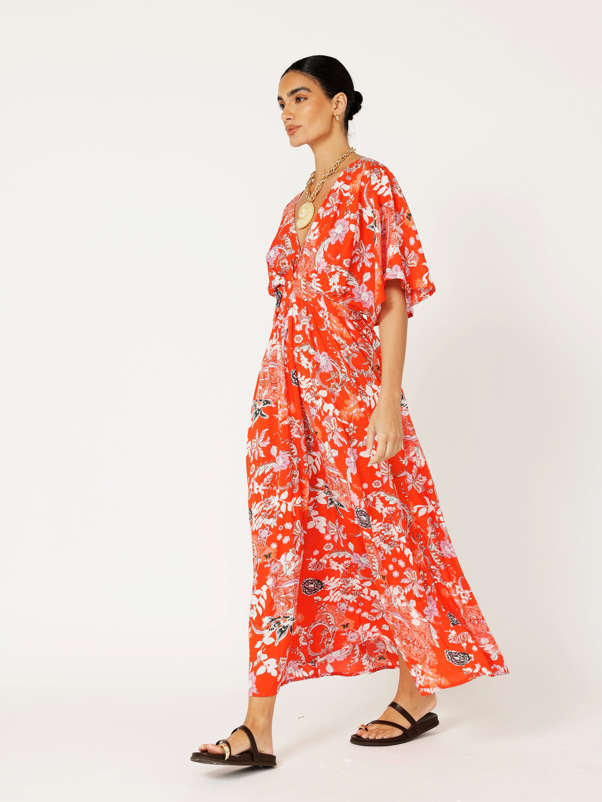 Meredith Dress | Chilli Orchid - Saffron Road