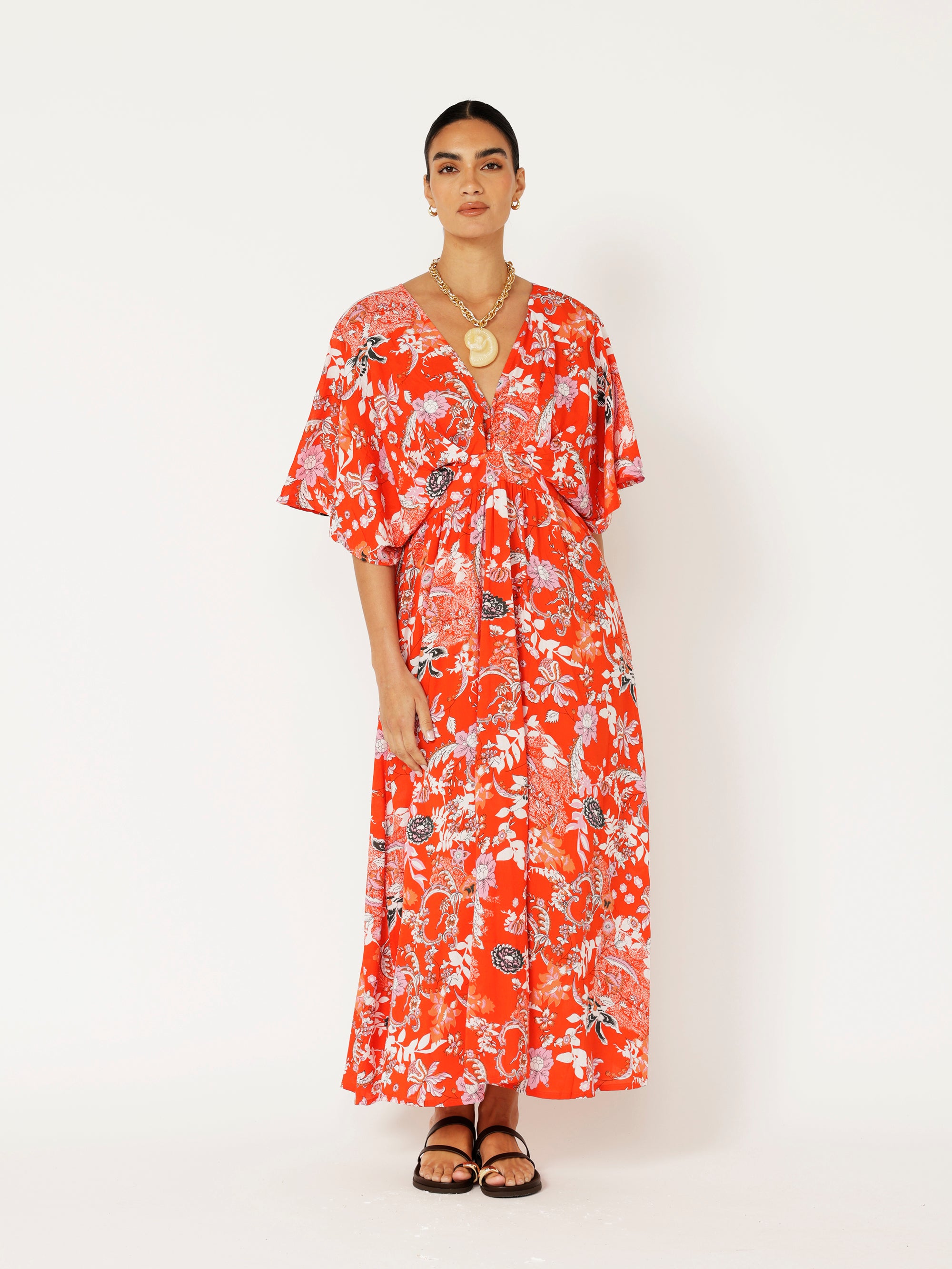 Meredith Dress | Chilli Orchid - Saffron Road