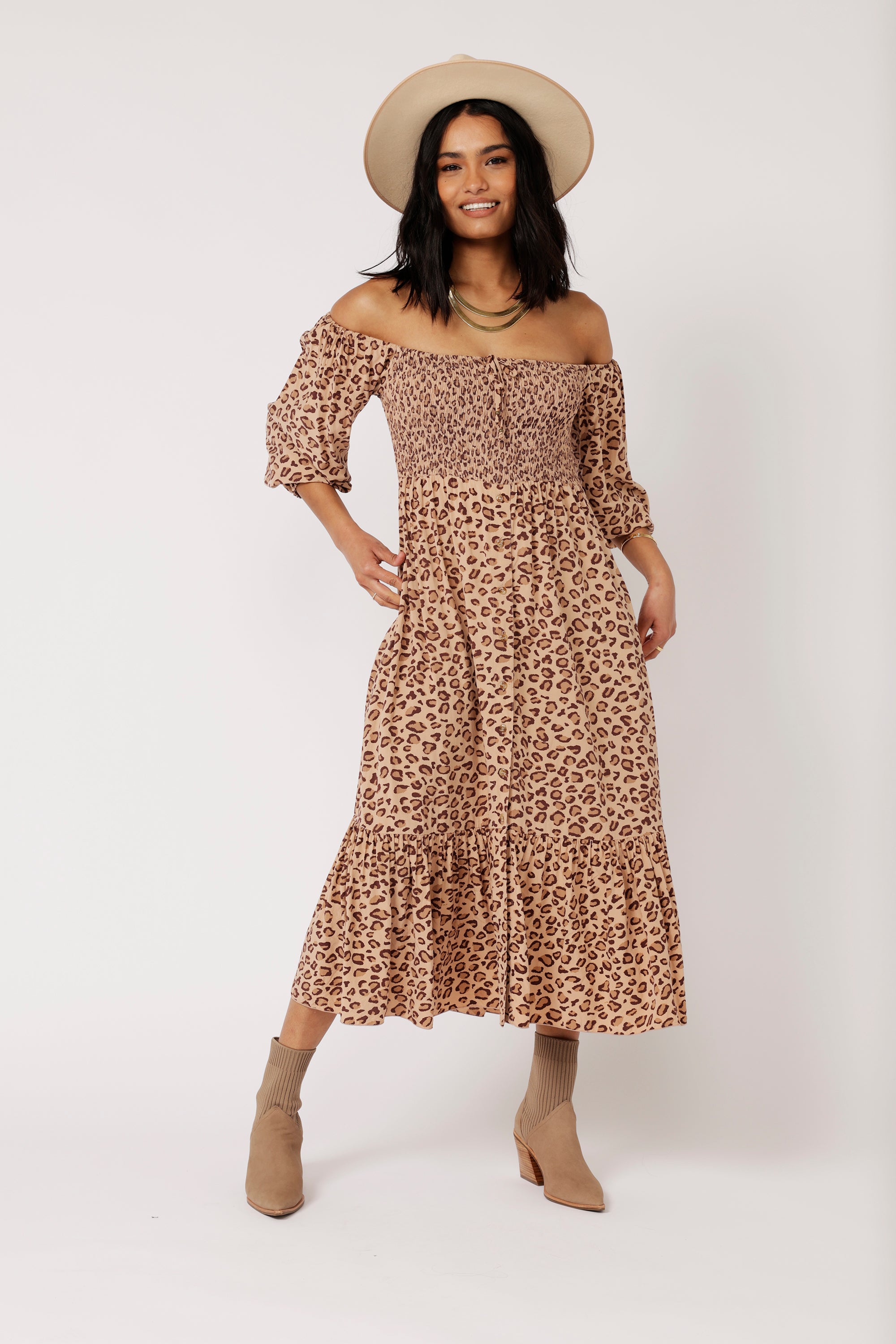 Harper Dress MAXI | Leopard - Saffron Road