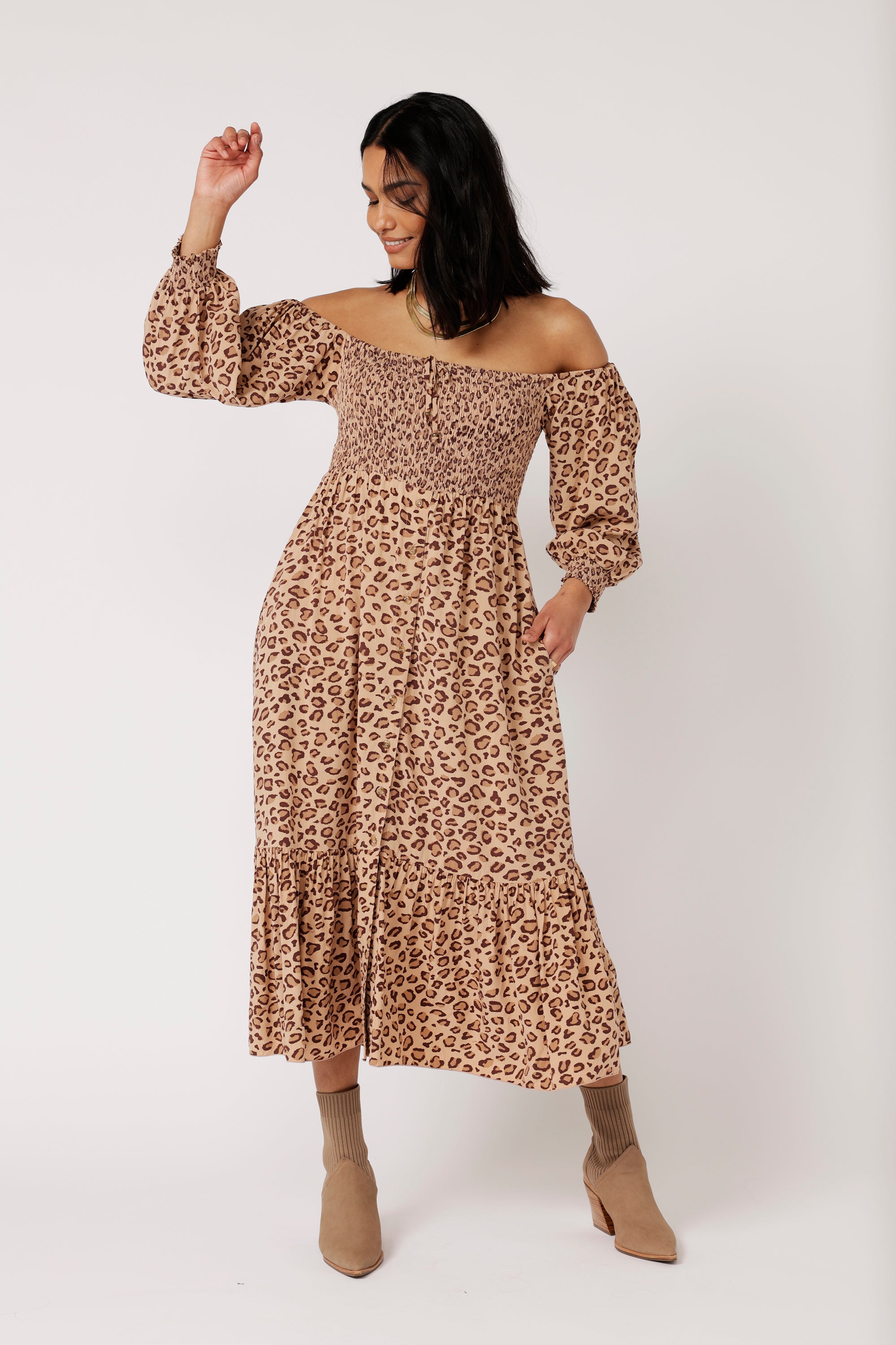 Harper Dress MAXI | Leopard - Saffron Road