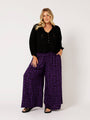 Palazzo Pant | Purple Flower - Saffron Road