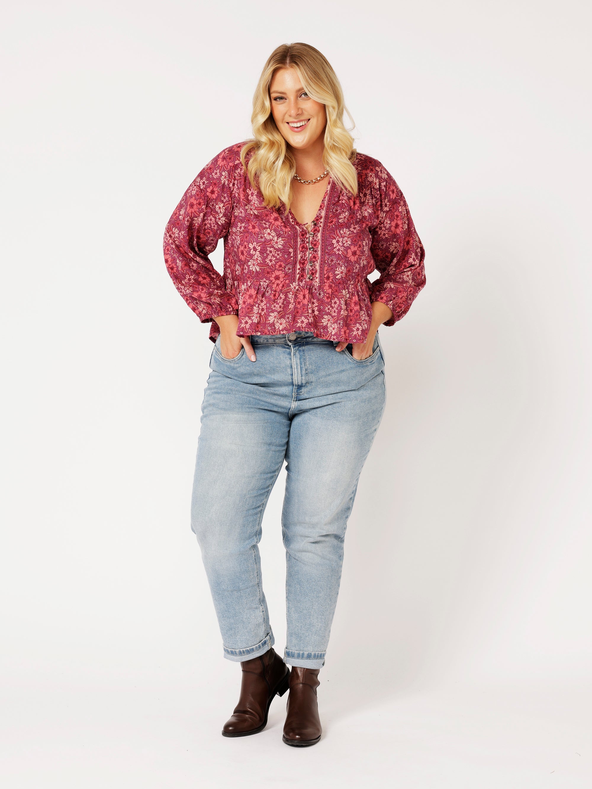 Jilly Blouse | Cherry Blossom - Saffron Road
