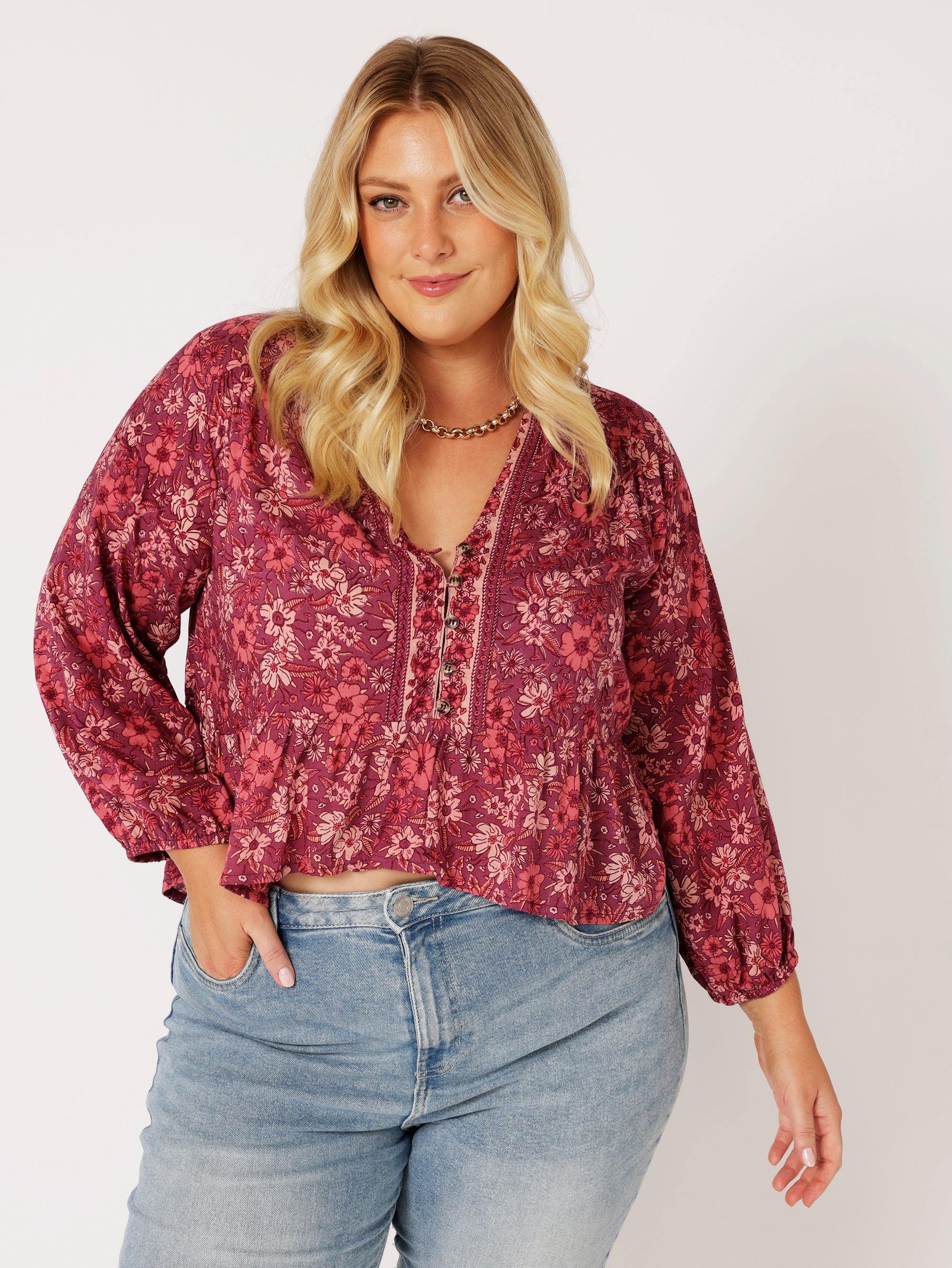 Jilly Blouse | Cherry Blossom - Saffron Road