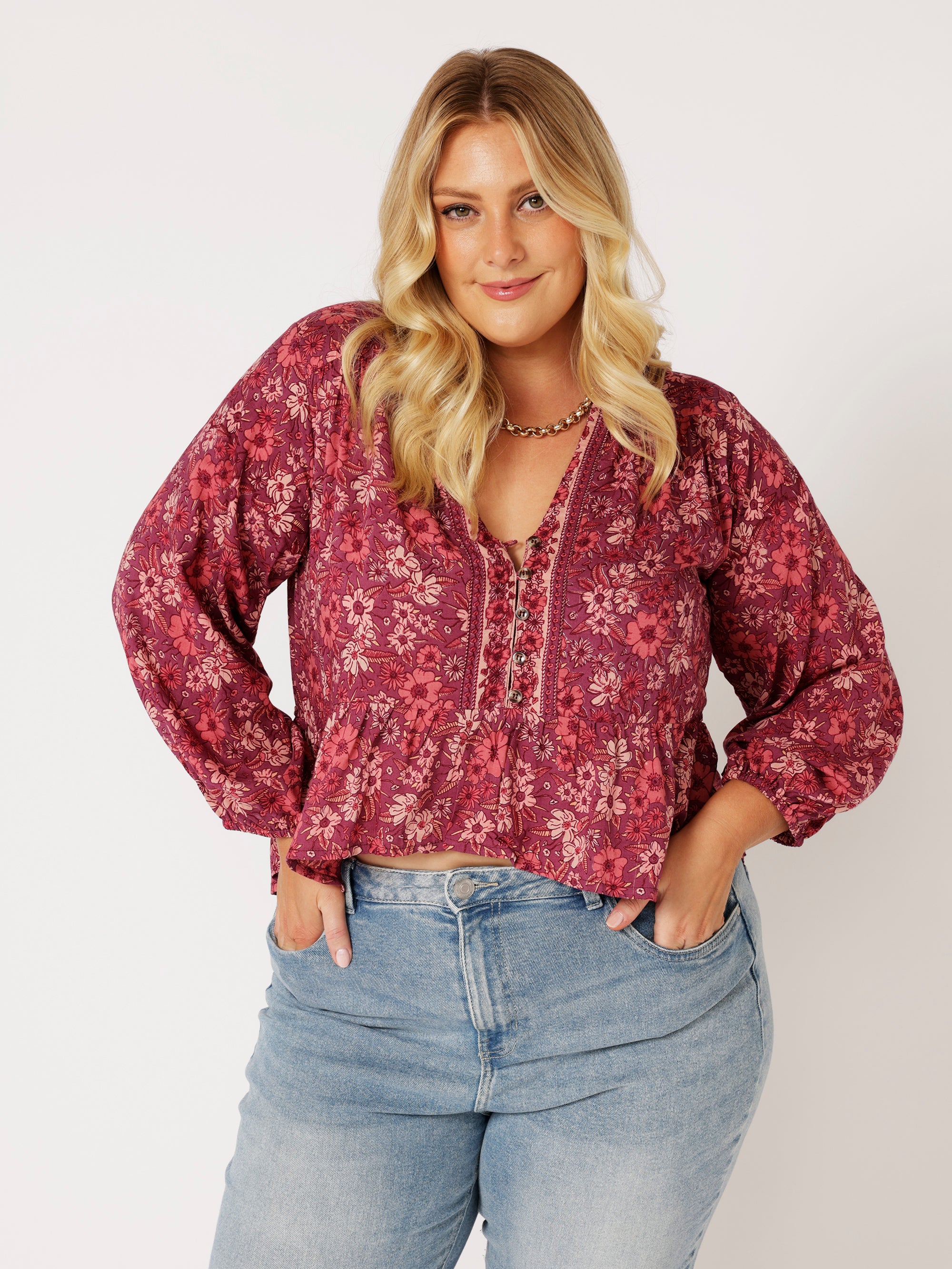 Jilly Blouse | Cherry Blossom - Saffron Road