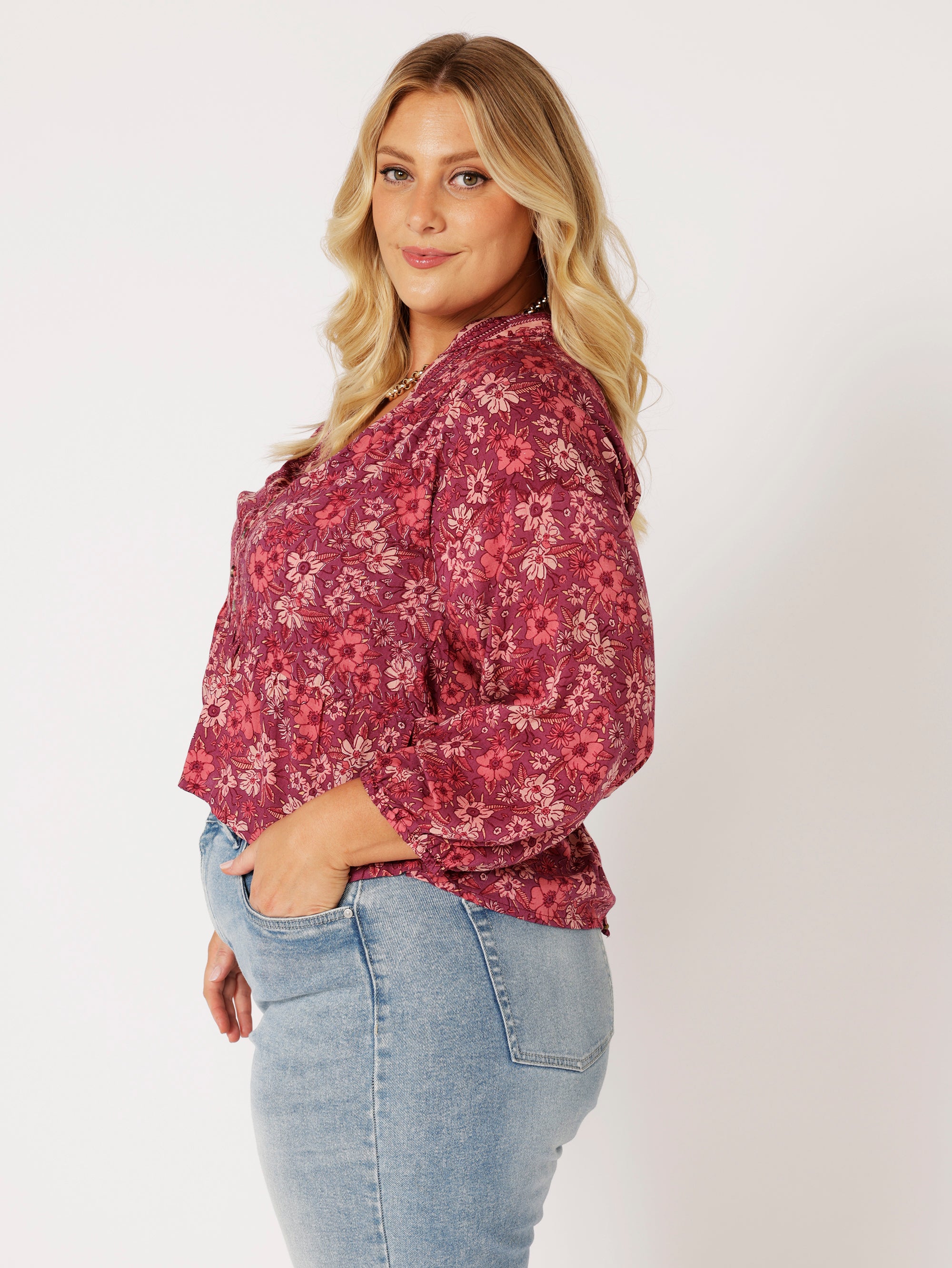 Jilly Blouse | Cherry Blossom - Saffron Road