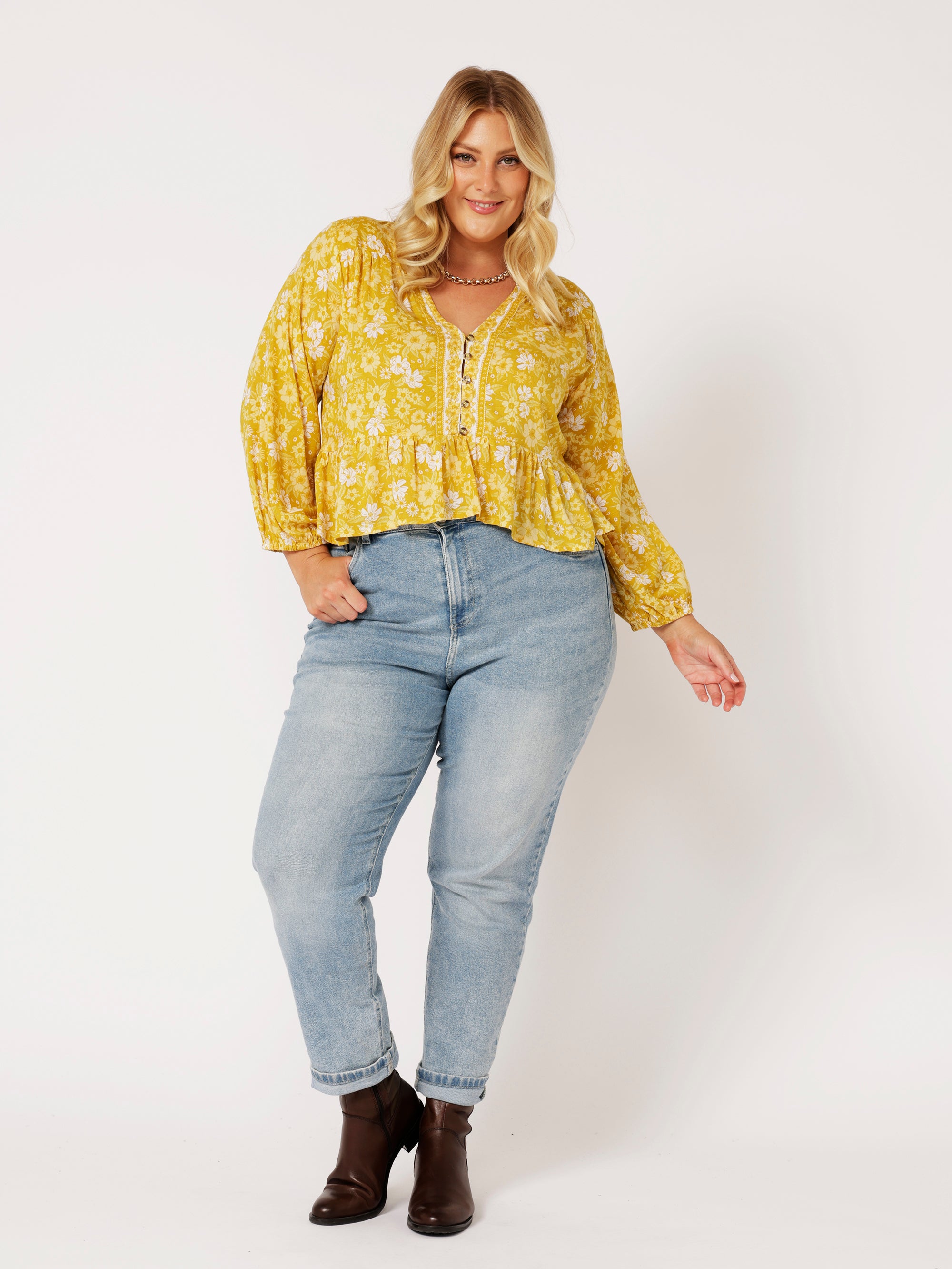 Jilly Blouse | Marigold - Saffron Road