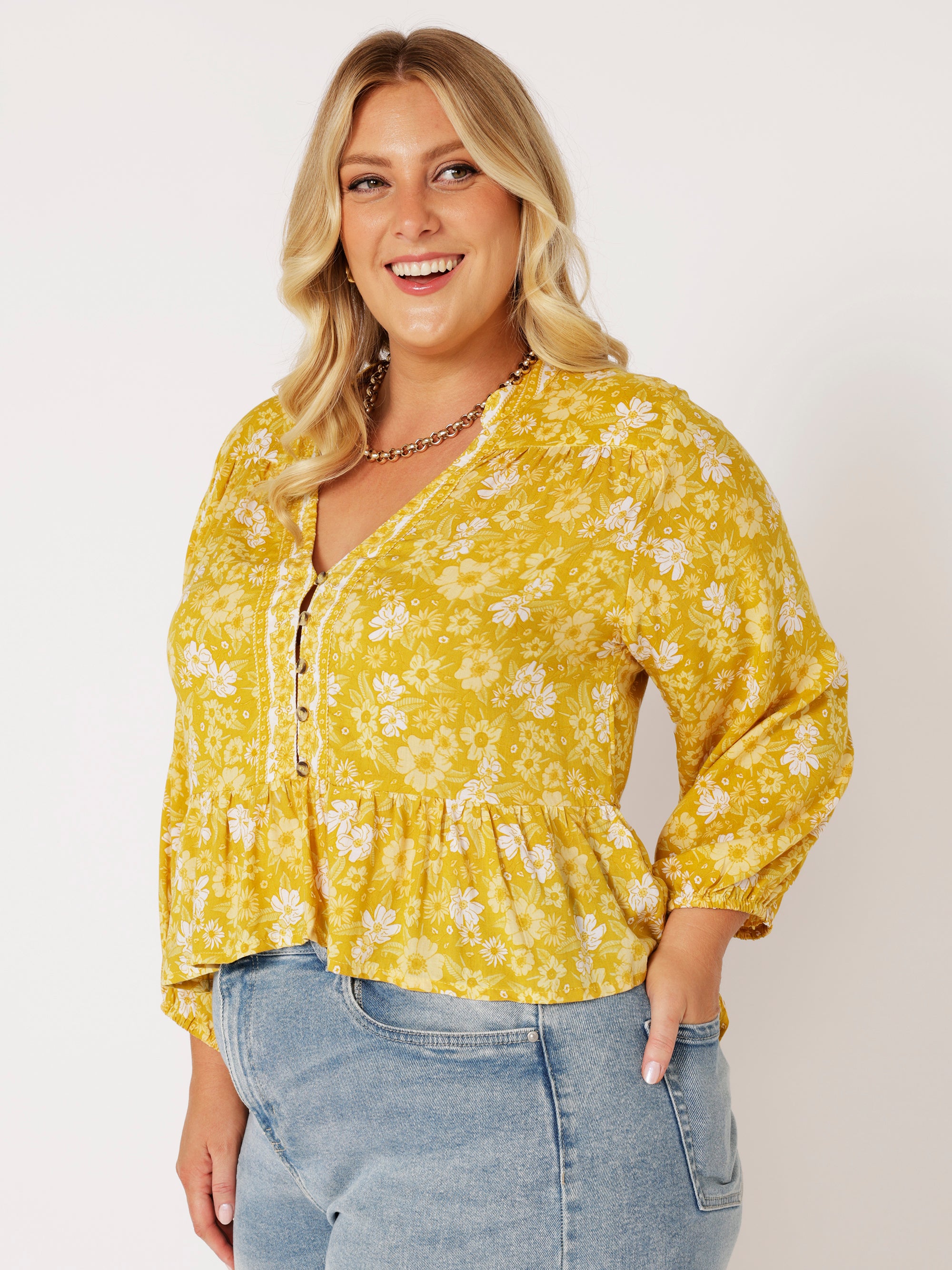 Jilly Blouse | Marigold - Saffron Road