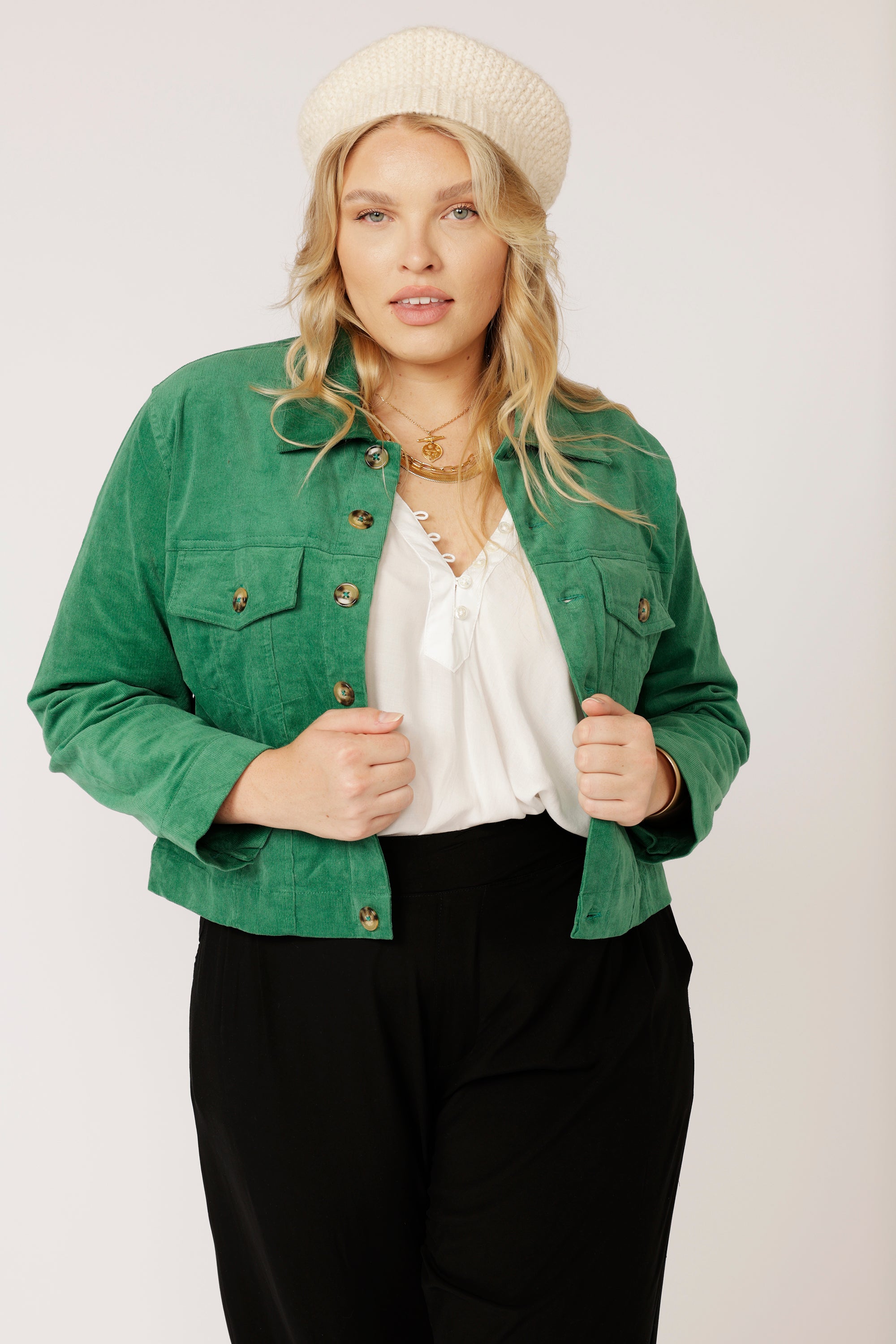 Vegas Jacket CROPPED | Green - Saffron Road