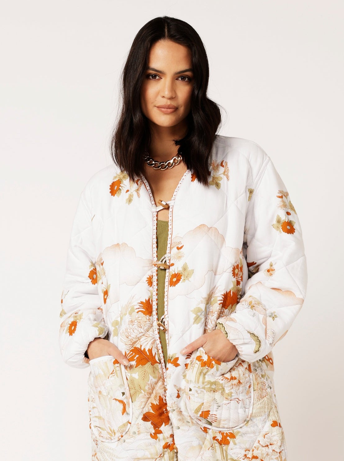 Quilted Jacket LONG | Tokyo Cinnamon - Saffron Road