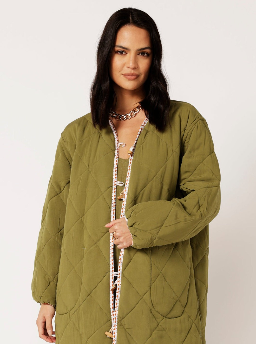 Quilted Jacket LONG | Tokyo Cinnamon - Saffron Road