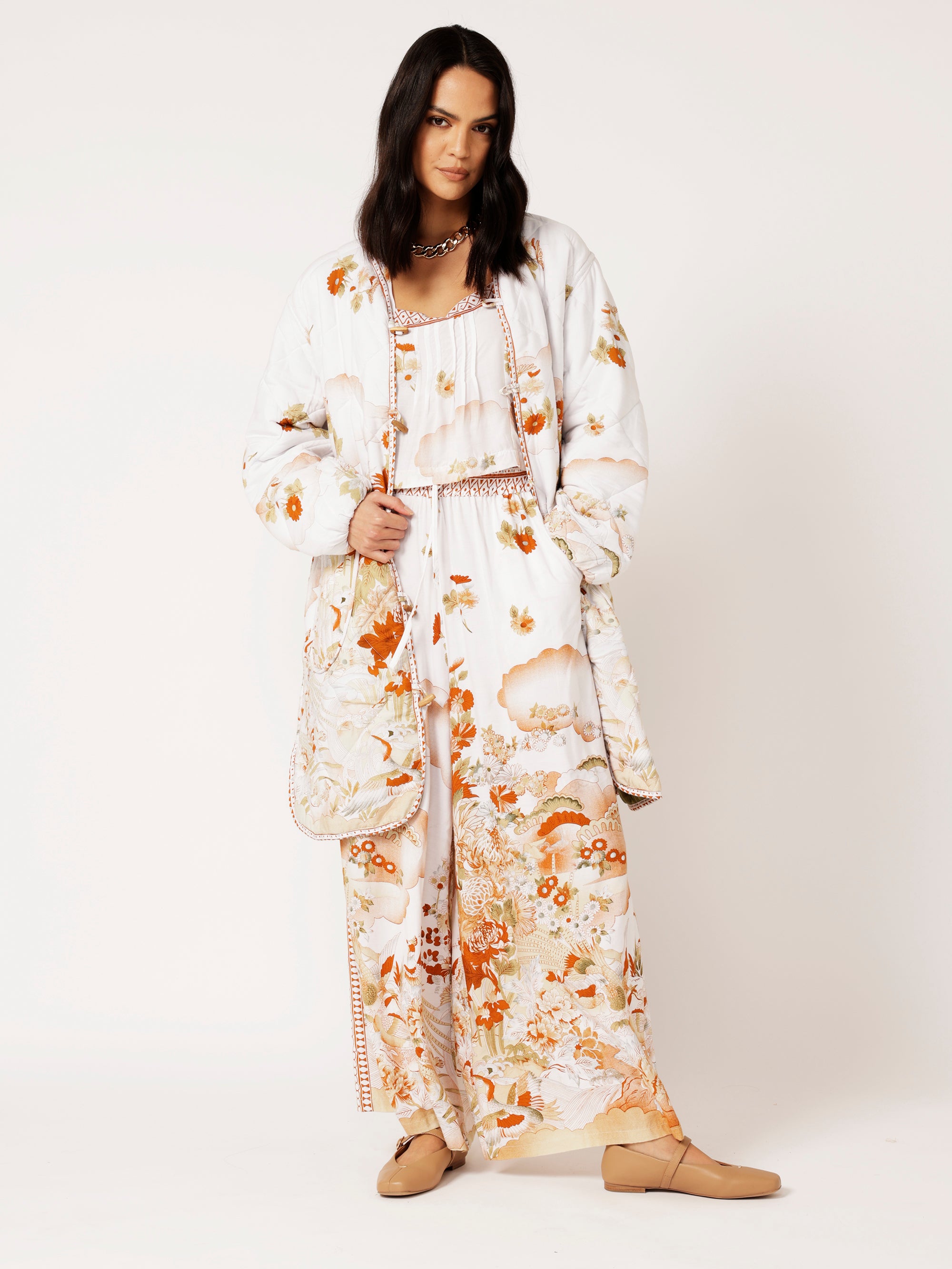 Quilted Jacket LONG | Tokyo Cinnamon - Saffron Road