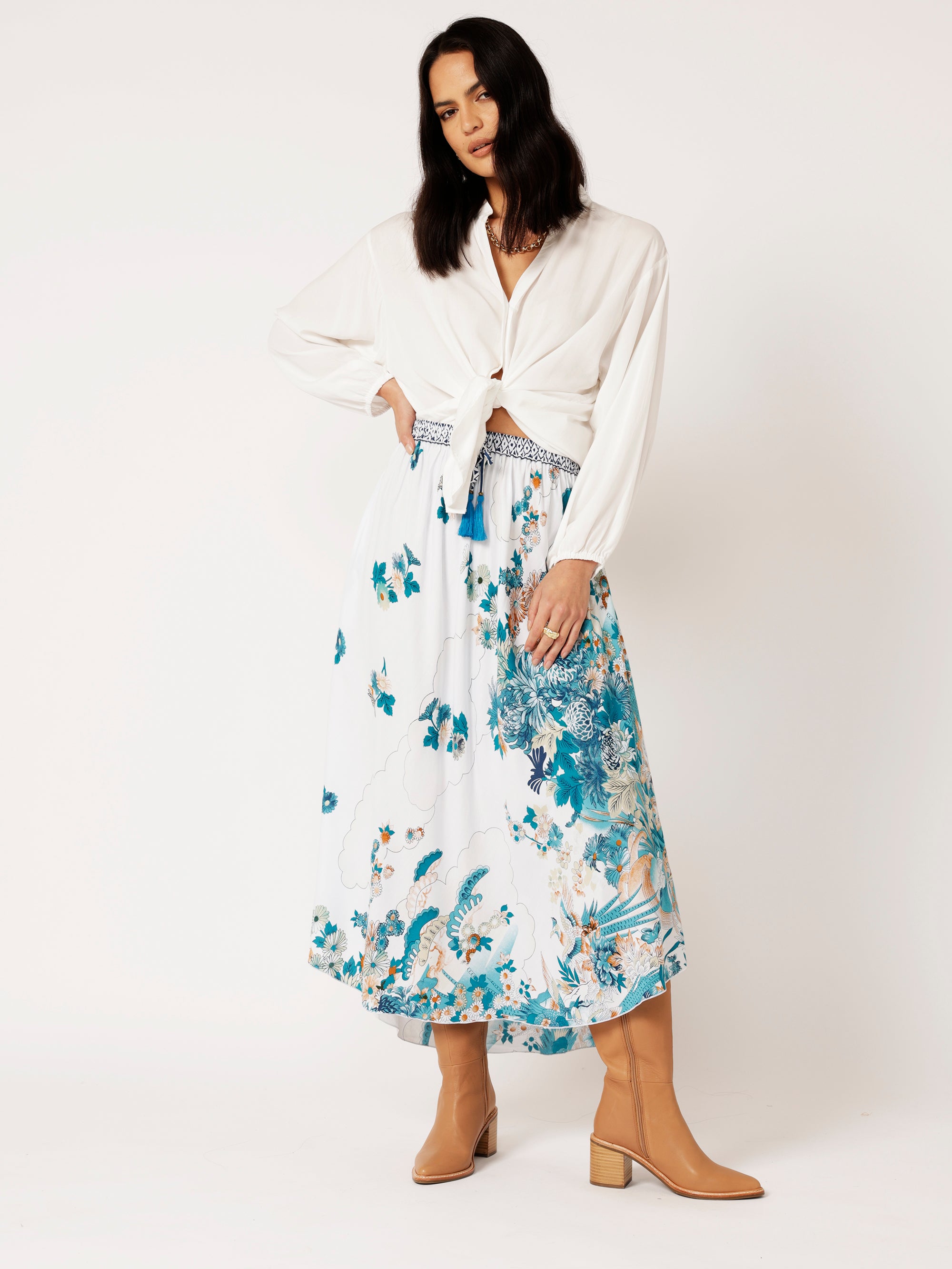 Elsa Skirt | Tokyo Teal - Saffron Road