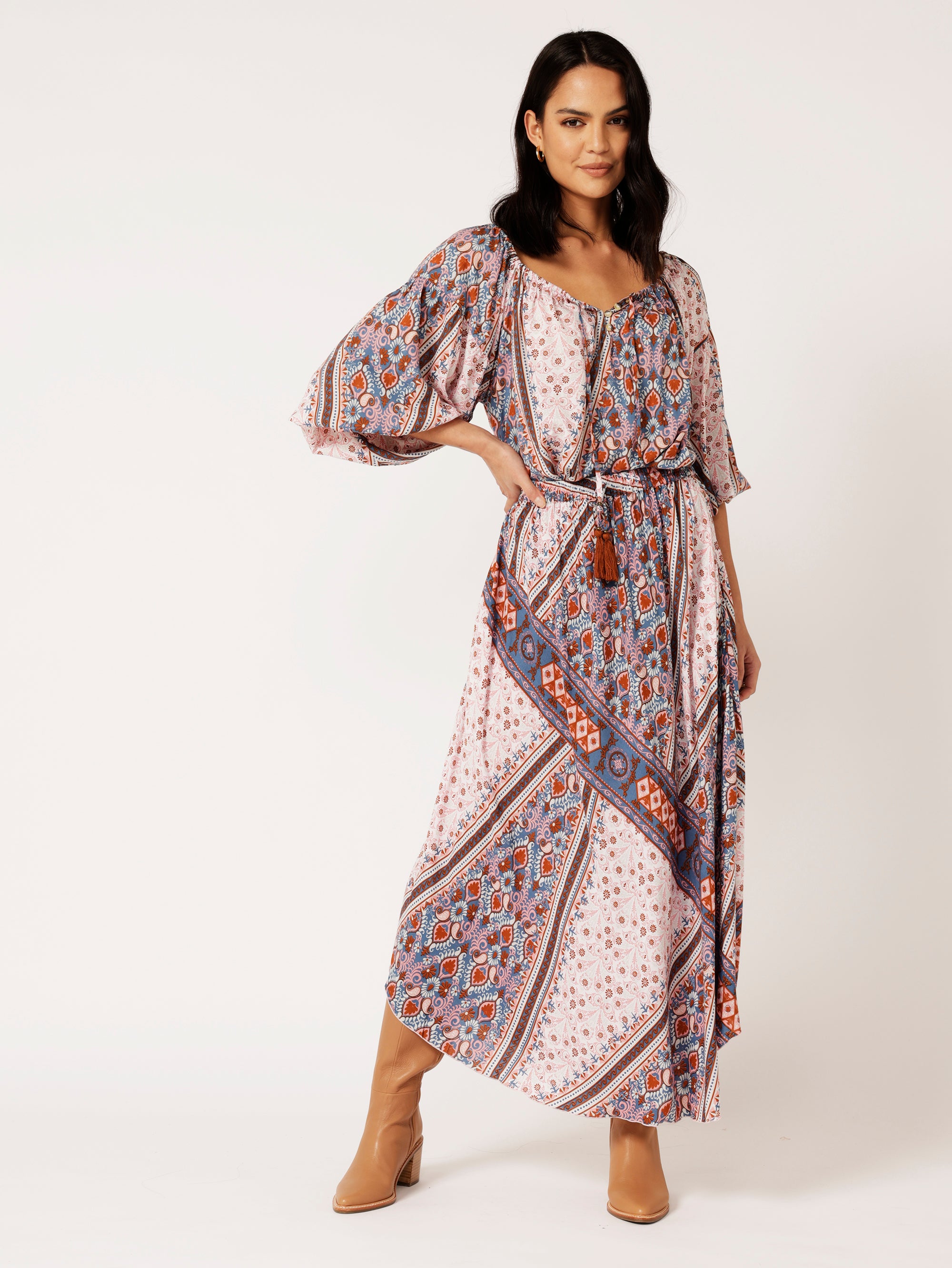 Saffron Road Poets Blouse Bluebell Tapestry