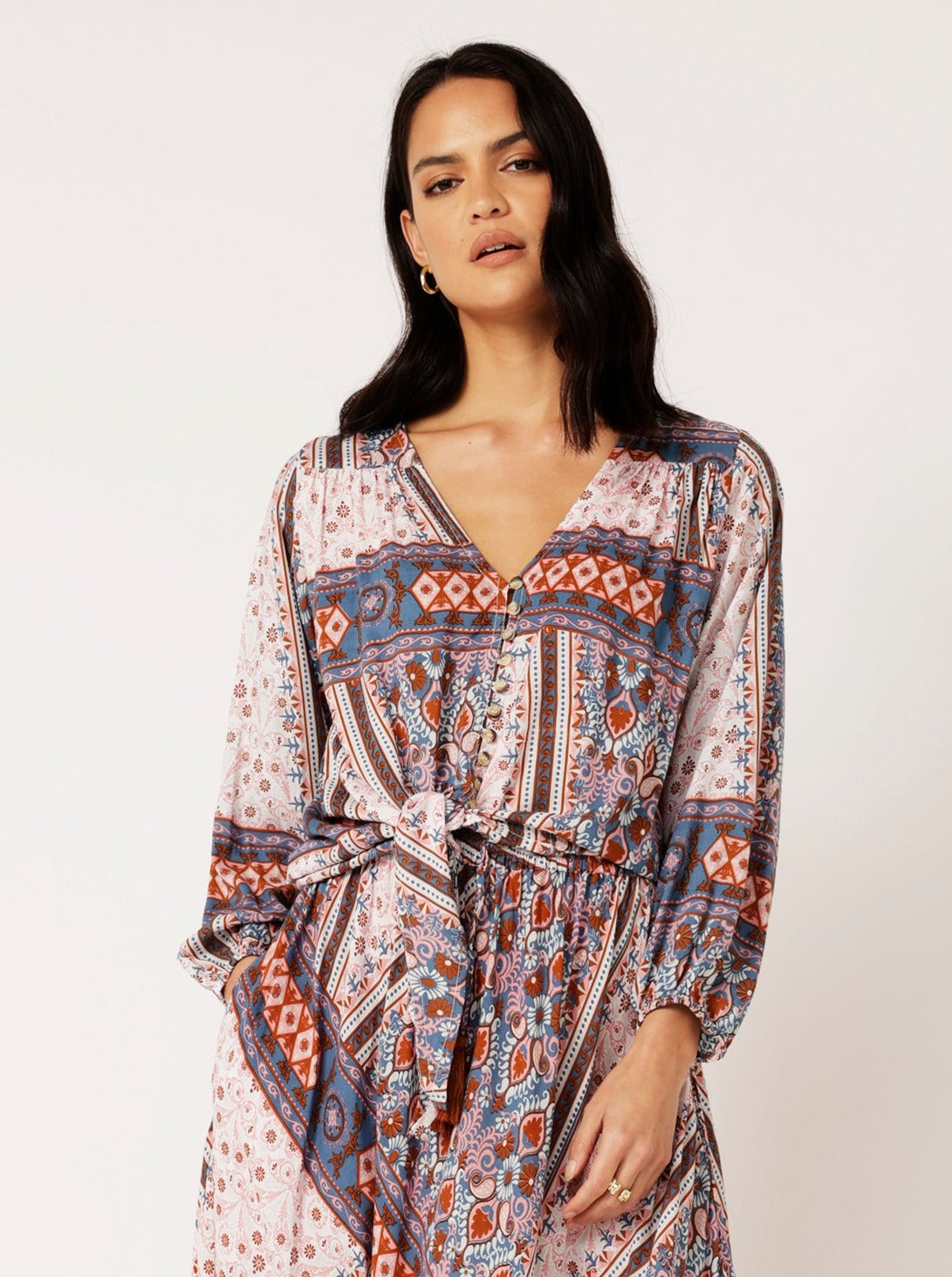 Jasmine Tie Top | Bluebell Tapestry - Saffron Road