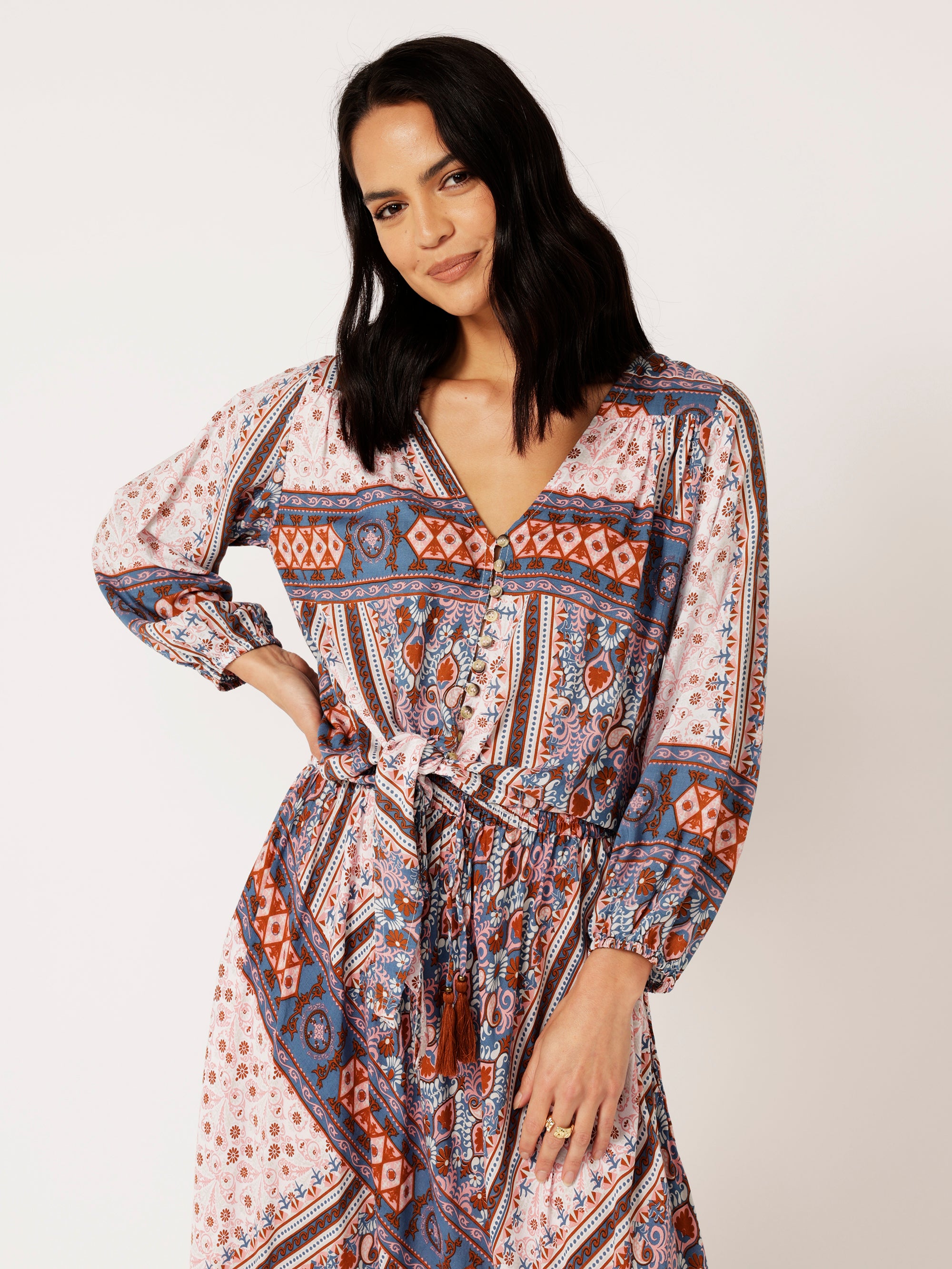 Jasmine Tie Top | Bluebell Tapestry - Saffron Road