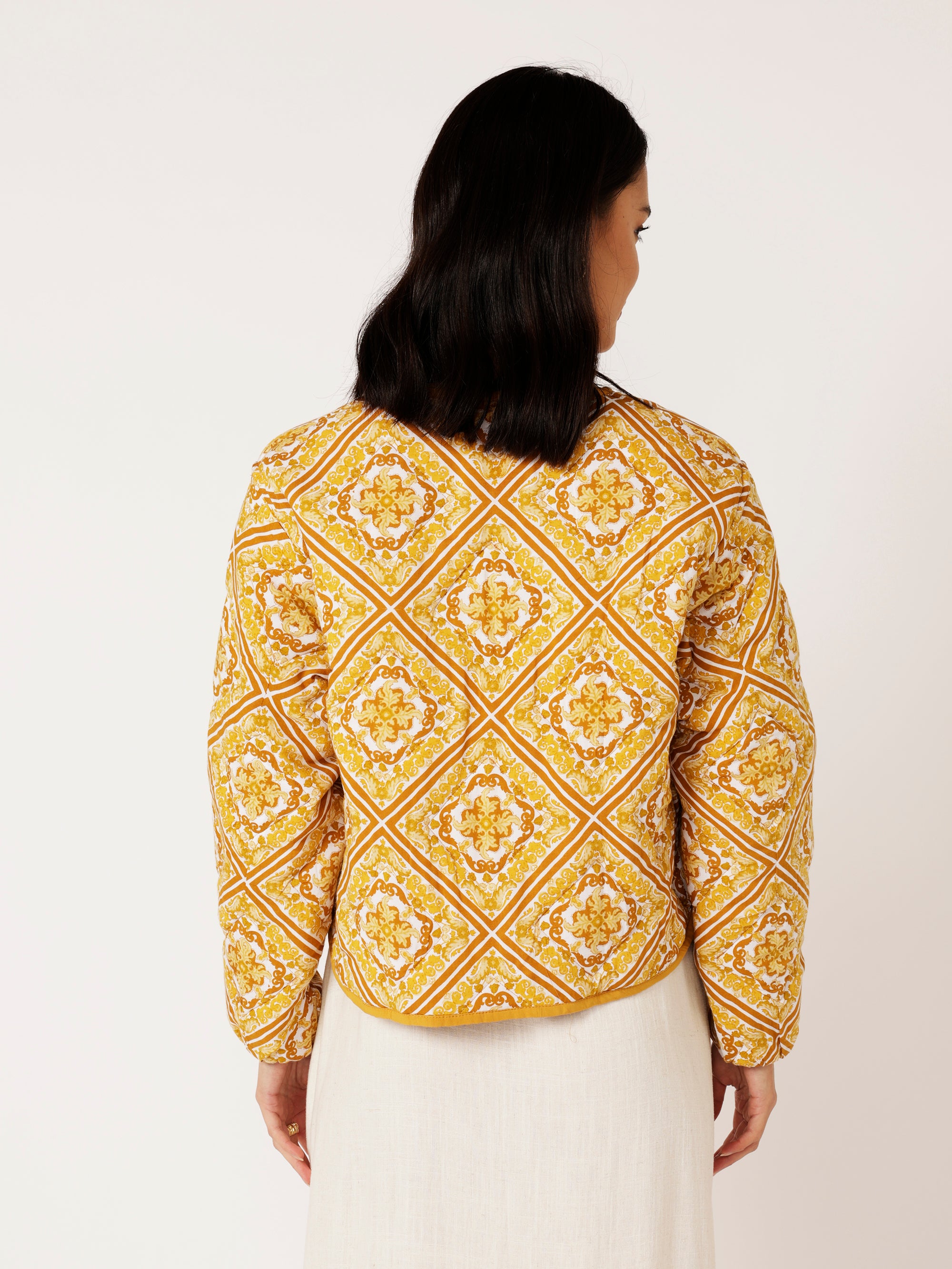 Quilted Jacket CROPPED | Golden Tile - Saffron Road