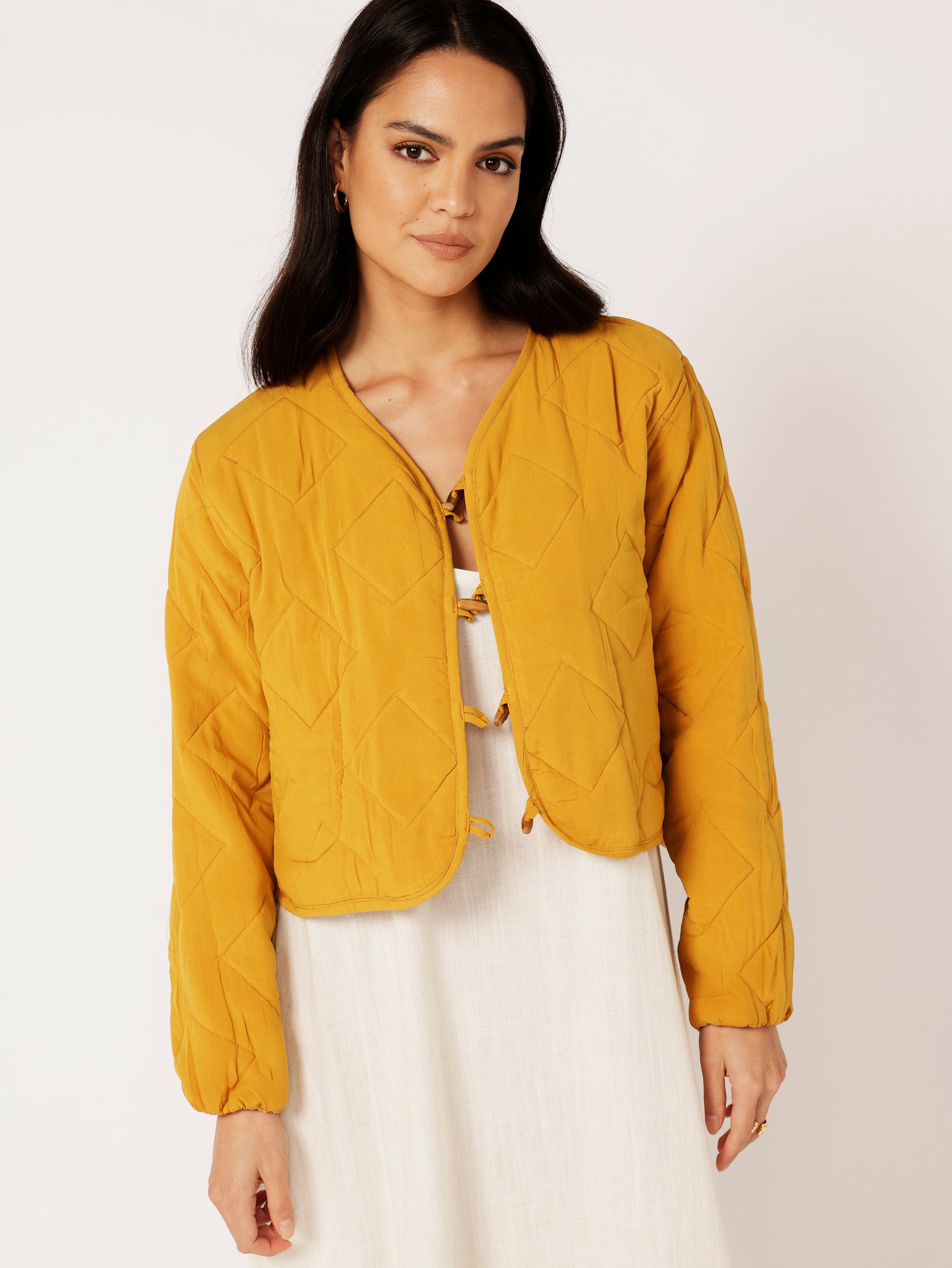 Quilted Jacket CROPPED | Golden Tile - Saffron Road
