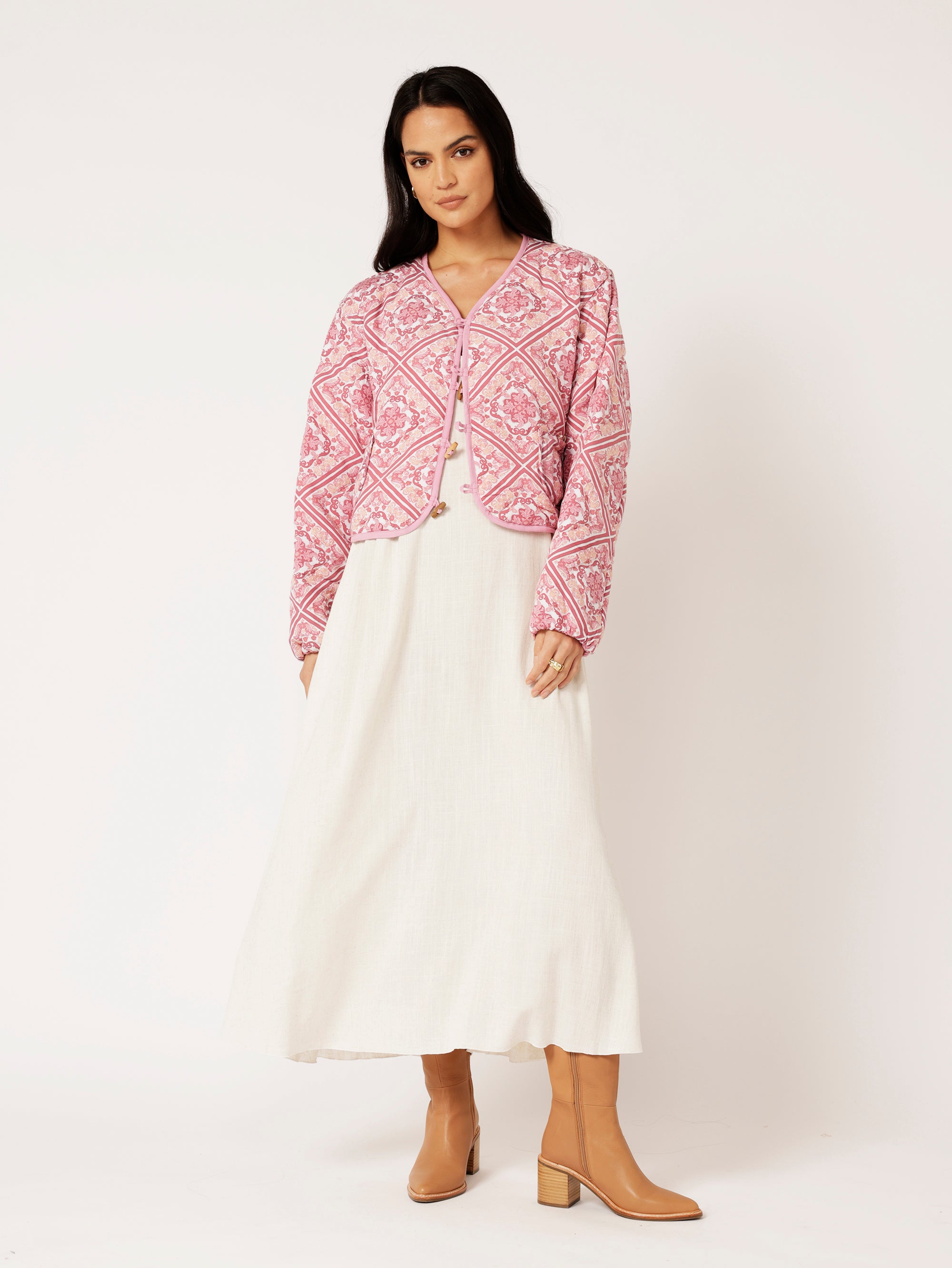 Quilted Jacket CROPPED | Tea Rose Tile - Saffron Road