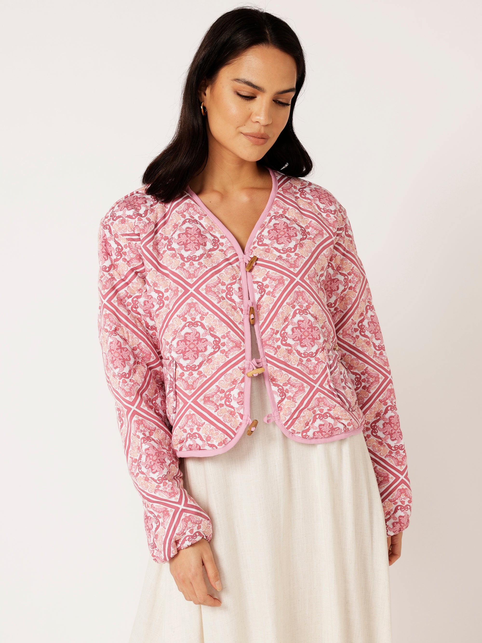 Quilted Jacket CROPPED | Tea Rose Tile - Saffron Road