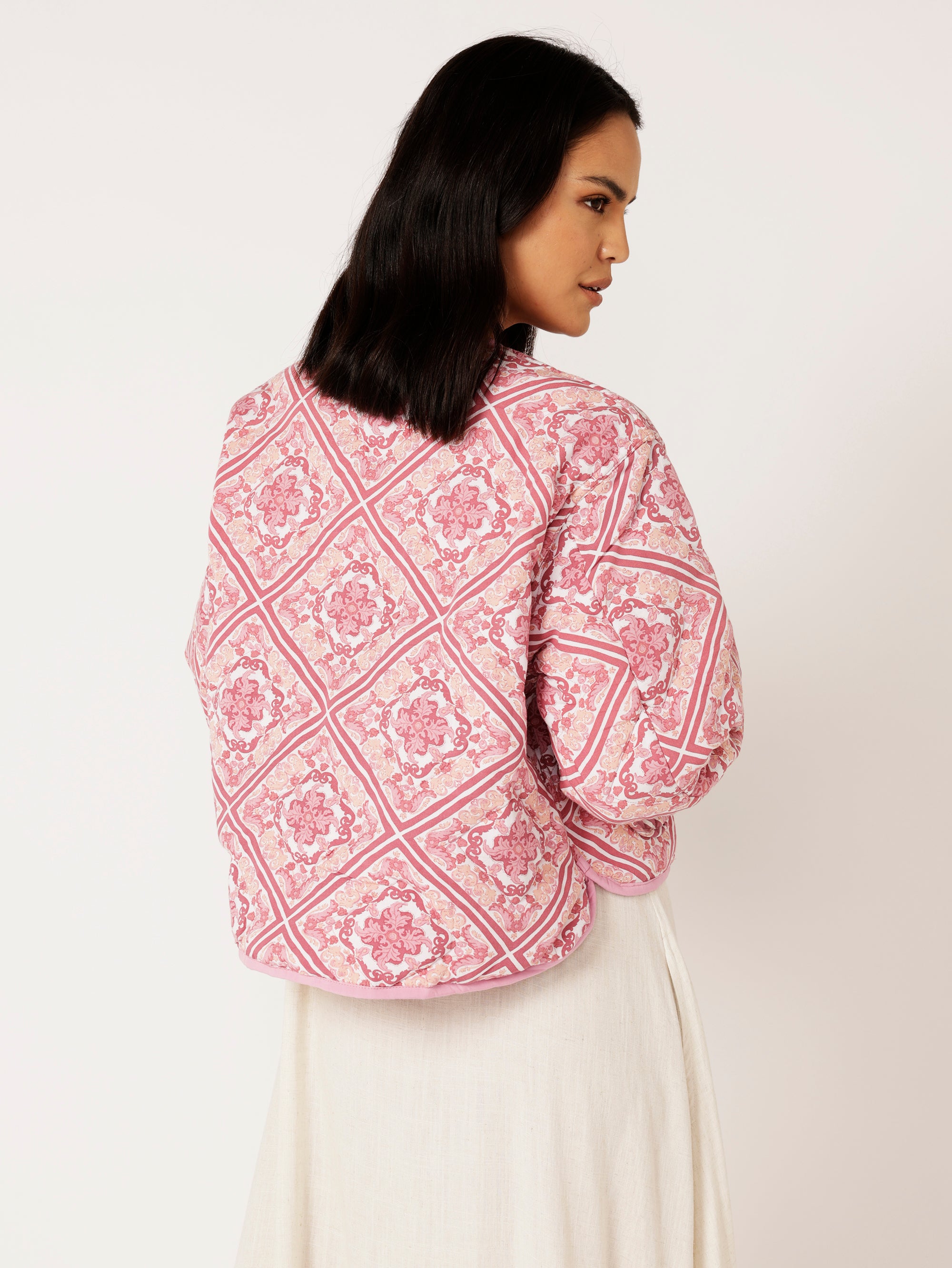 Quilted Jacket CROPPED | Tea Rose Tile - Saffron Road