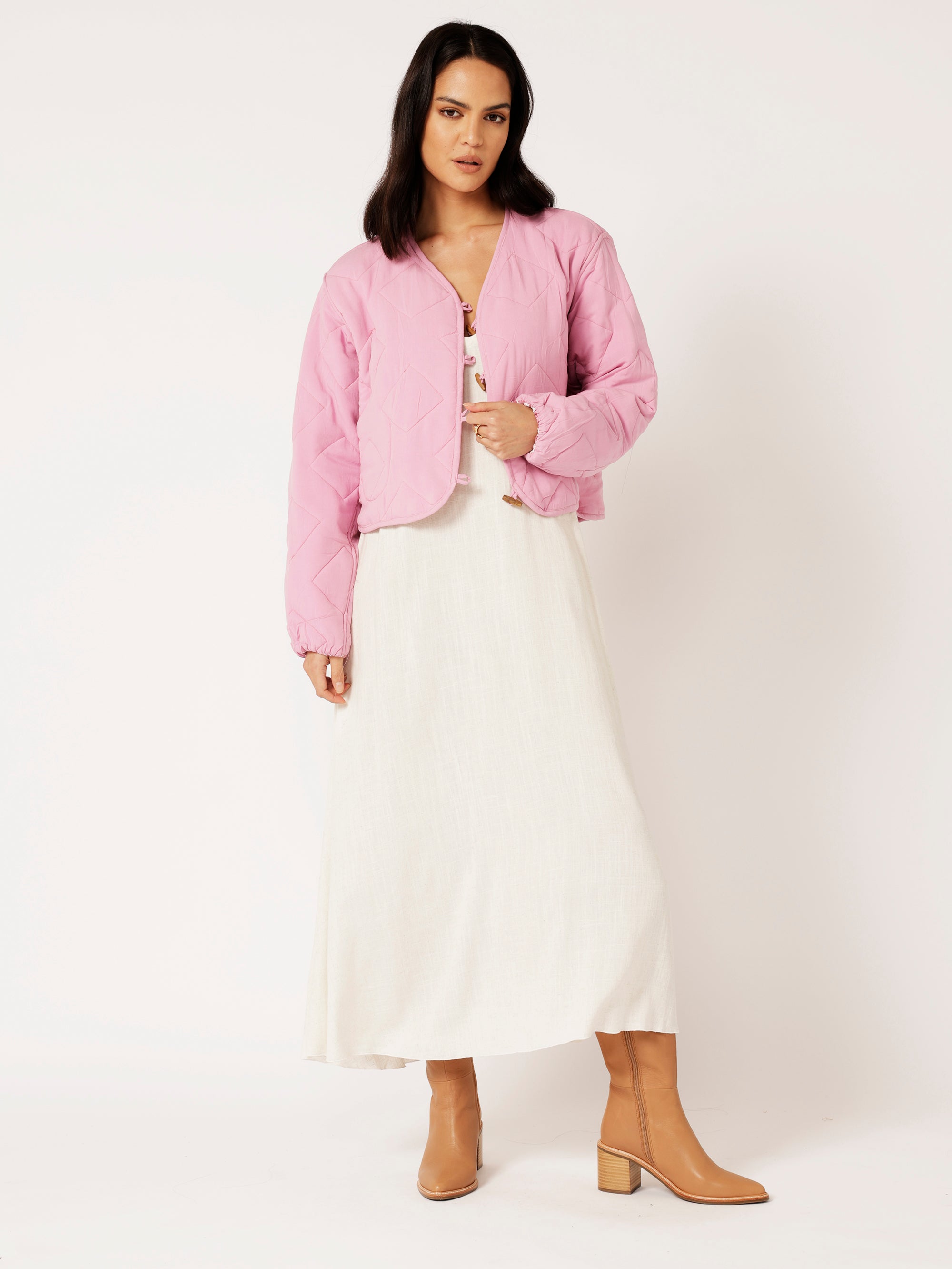 Quilted Jacket CROPPED | Tea Rose Tile - Saffron Road