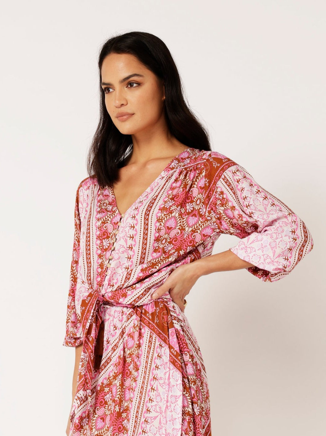 Jasmine Tie Top | Rose Tapestry - Saffron Road