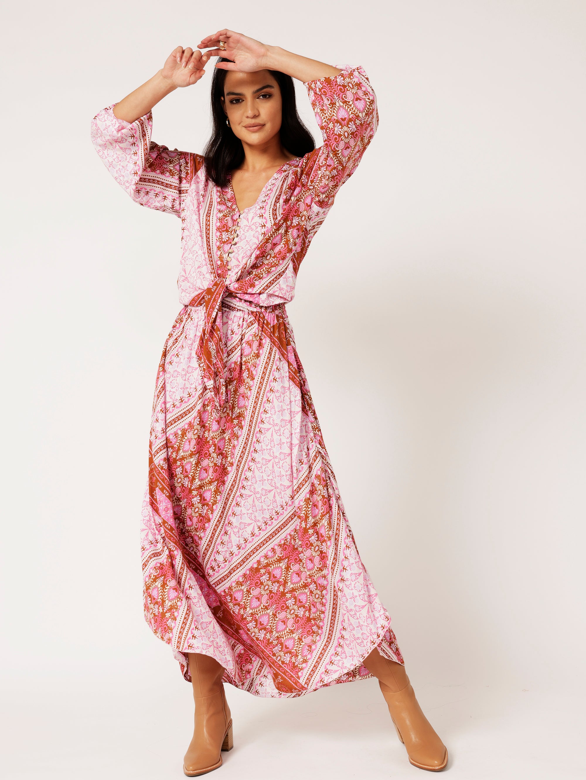 Jasmine Tie Top | Rose Tapestry - Saffron Road