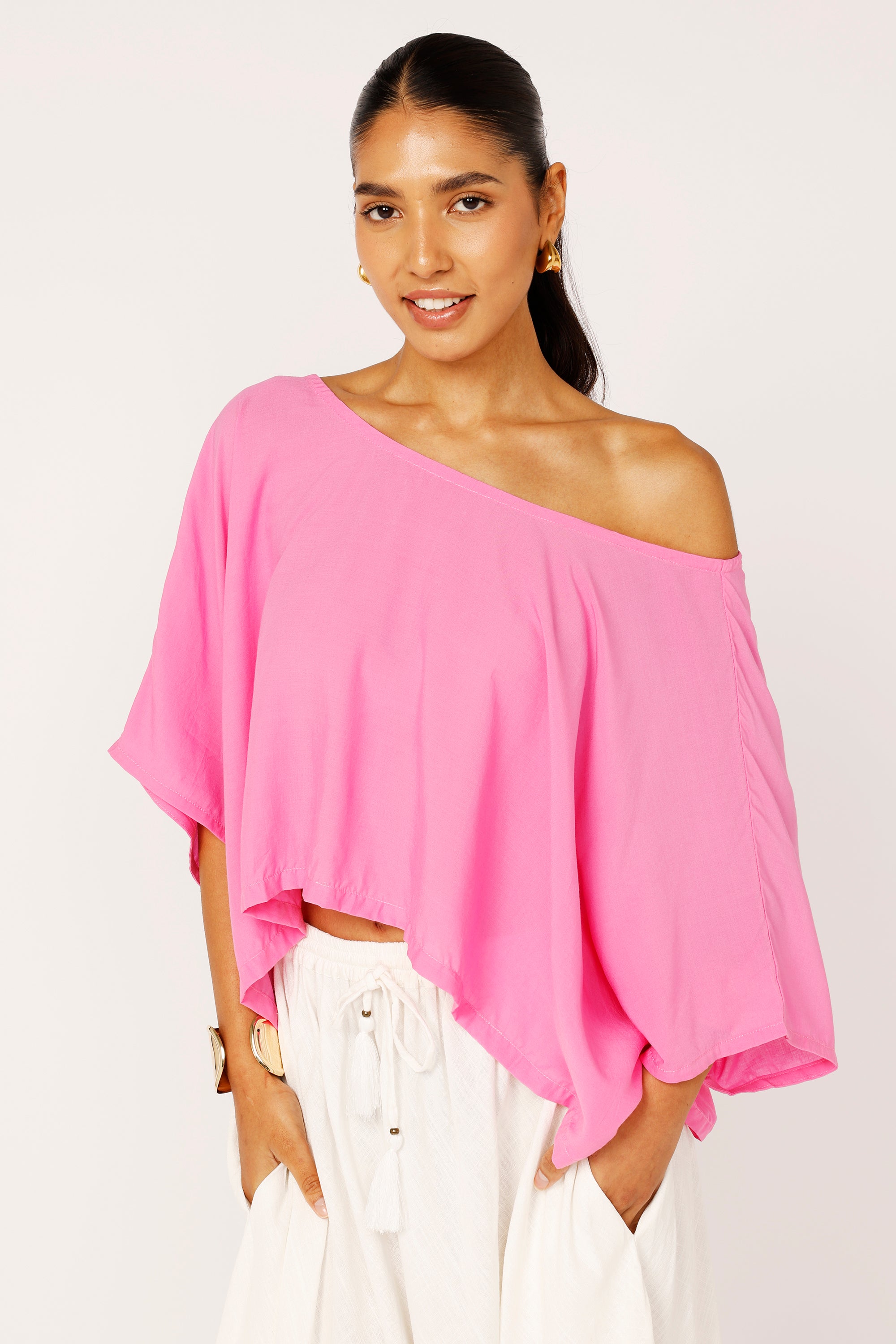 The Nat Top (Cropped) | Pink Flamingo - Saffron Road