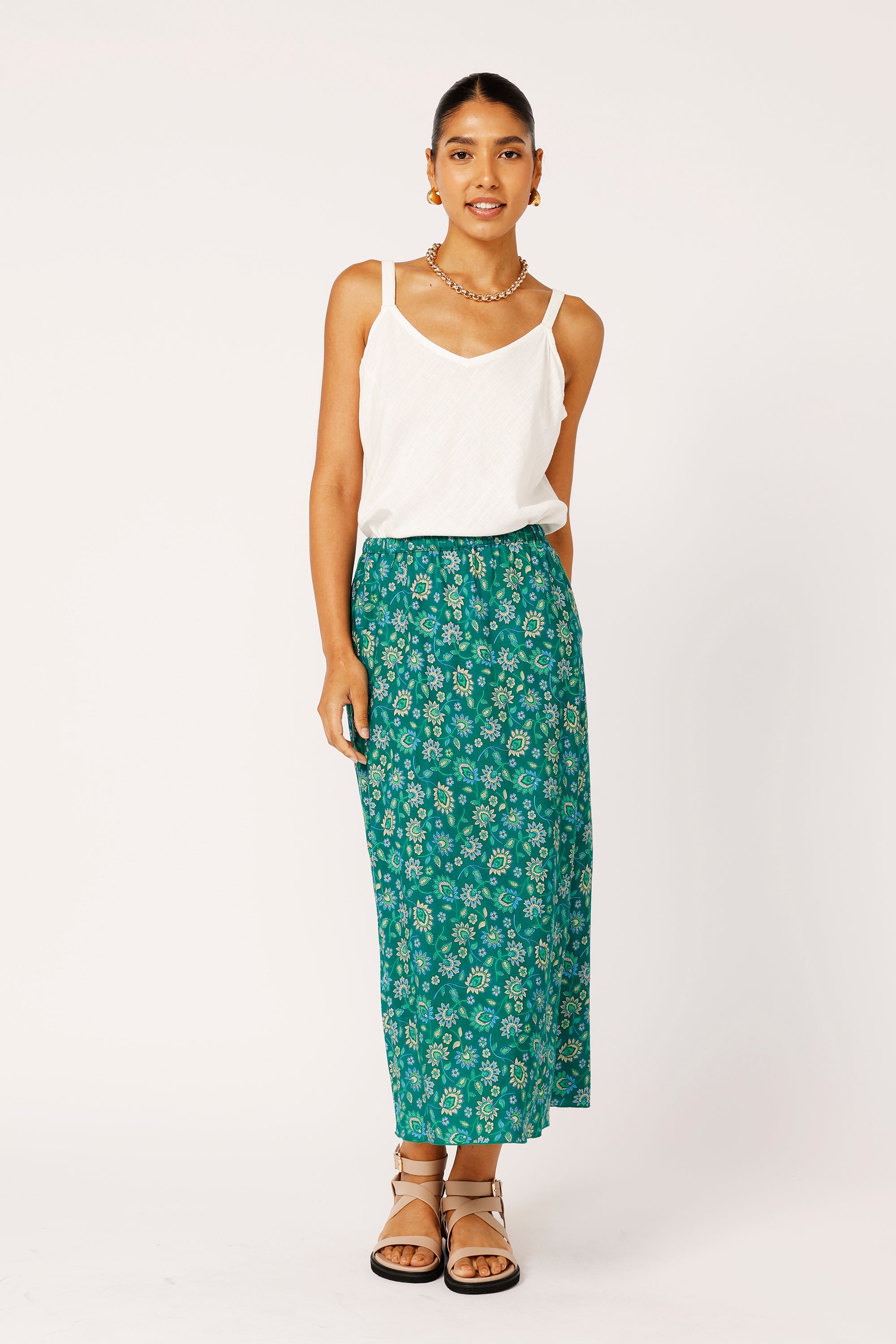 Bias Cut Skirt | Forest Flower - Saffron Road