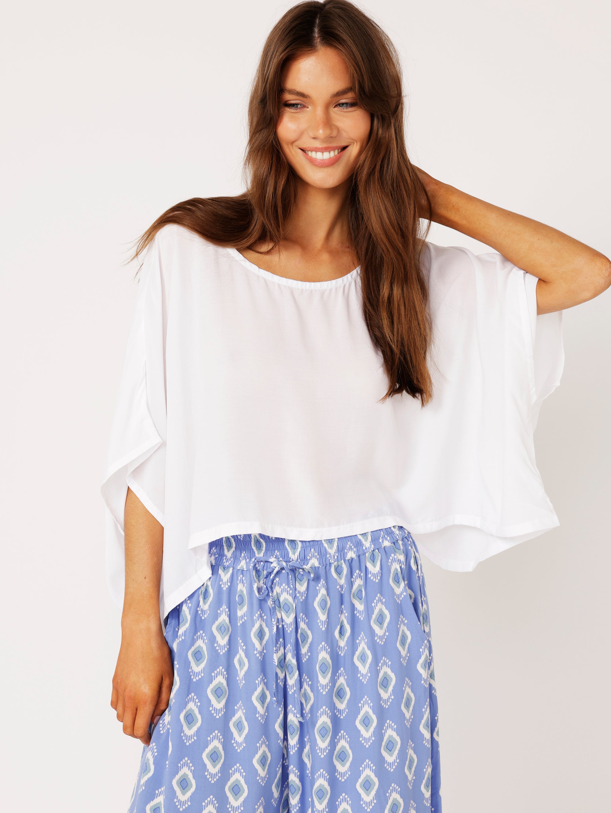 The Nat Top (Cropped) | White - Saffron Road