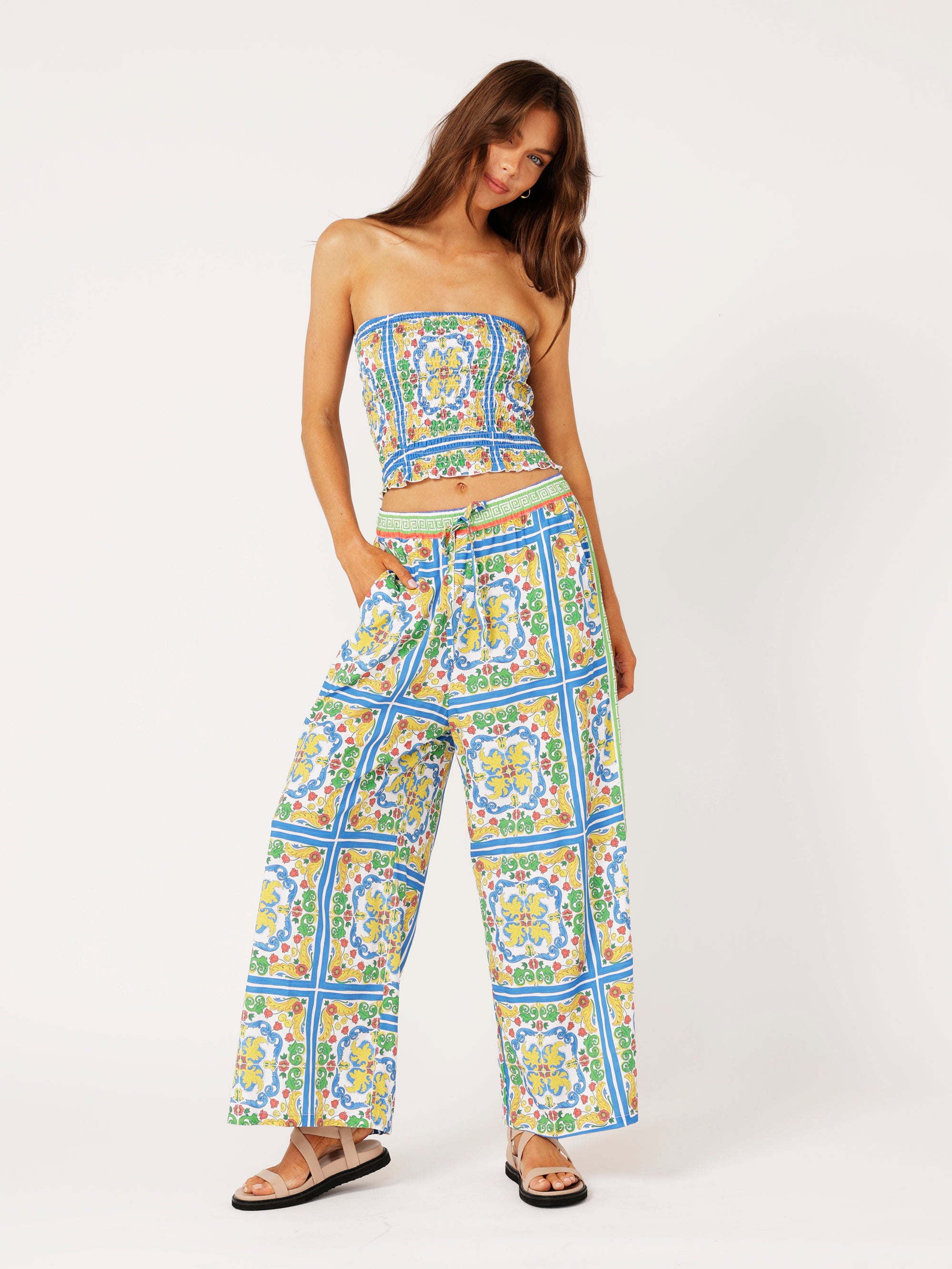 Border Pant | Sicilian Blue - Saffron Road