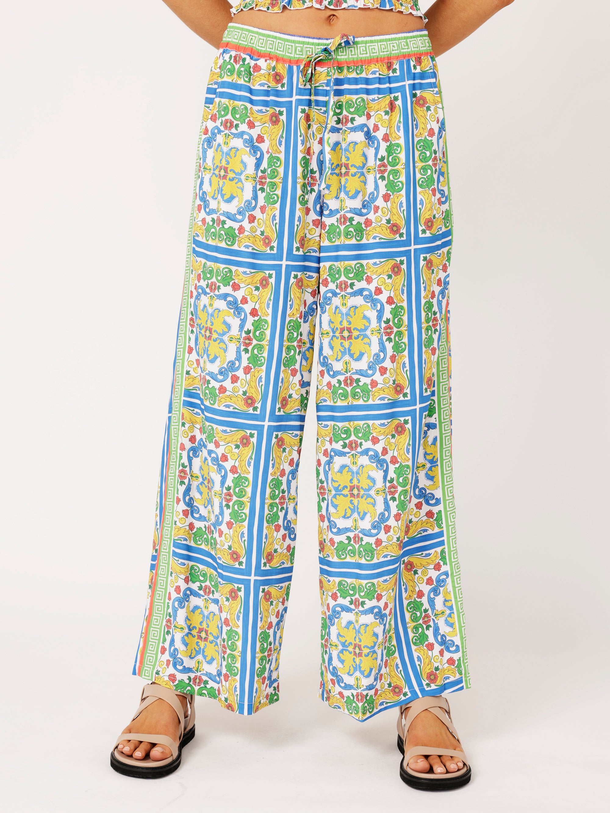 Border Pant | Sicilian Blue - Saffron Road